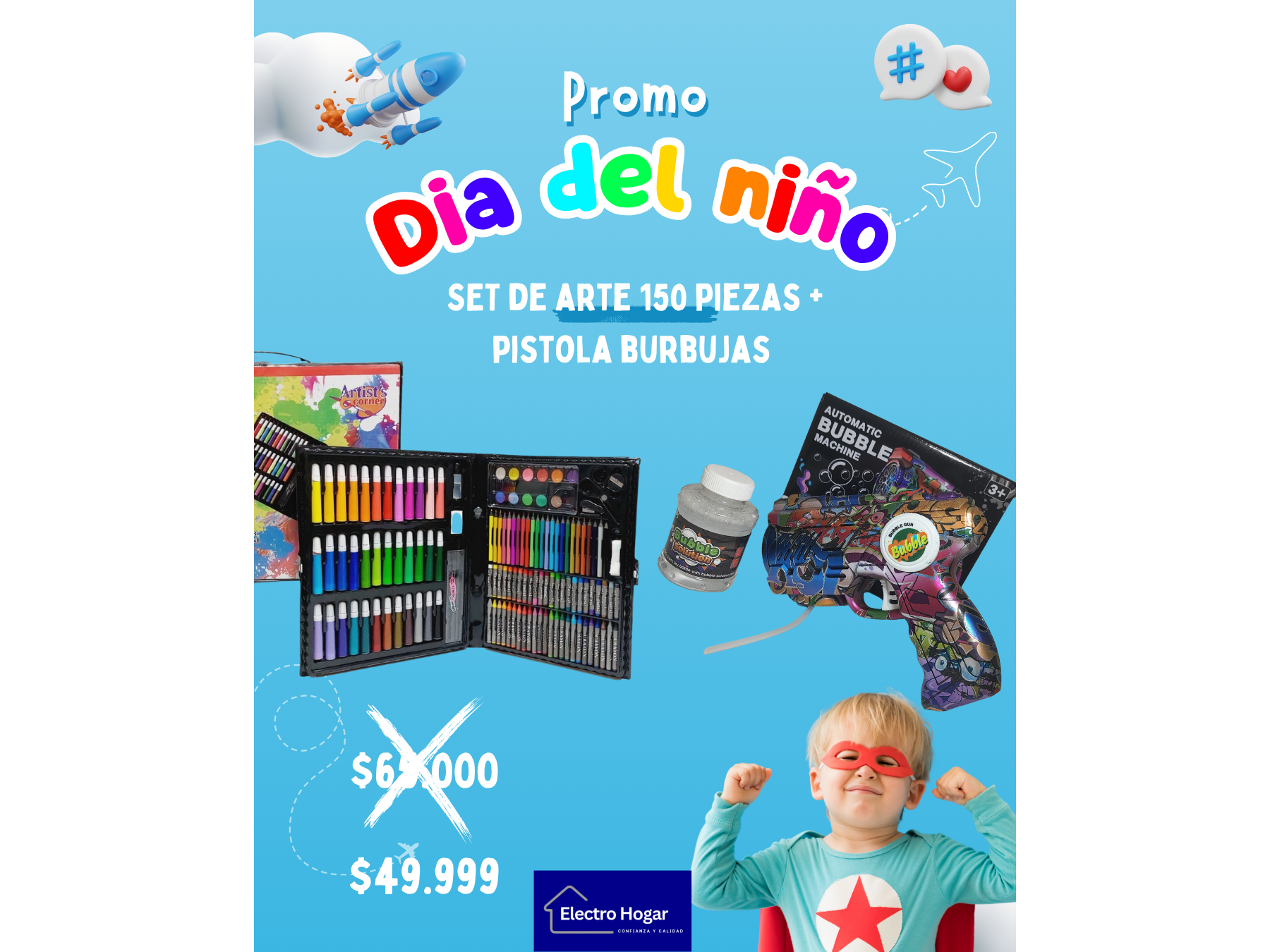 SET VALIJA DE ARTE + PISTOLA BURBUJERA