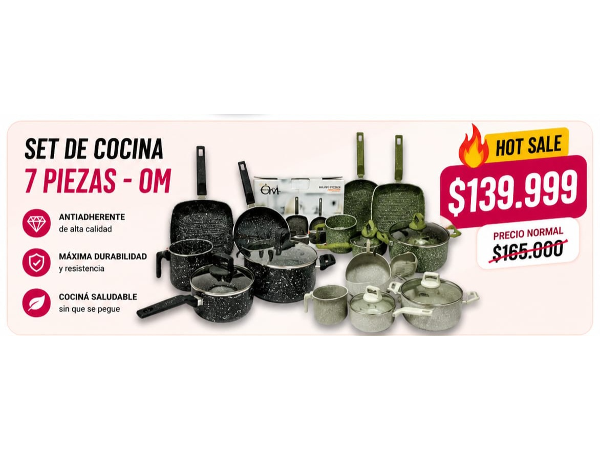 SET DE COCINA 7 PIEZAS-OM