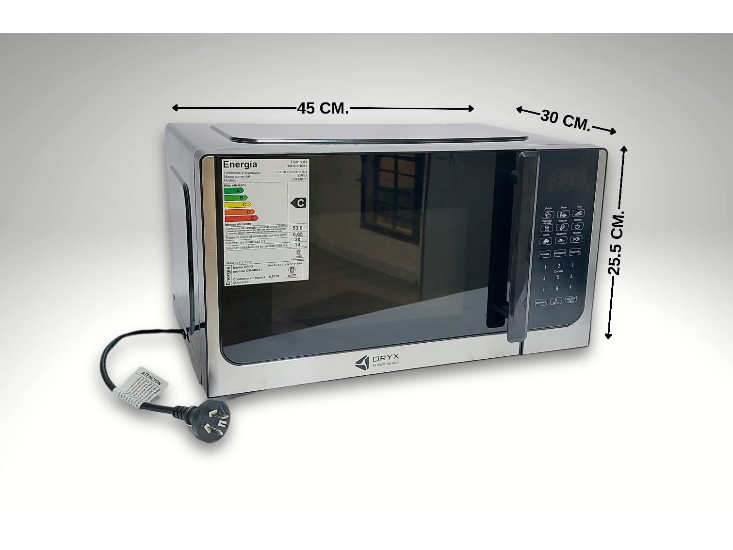 MICROONDAS ORYX 20L-1000W