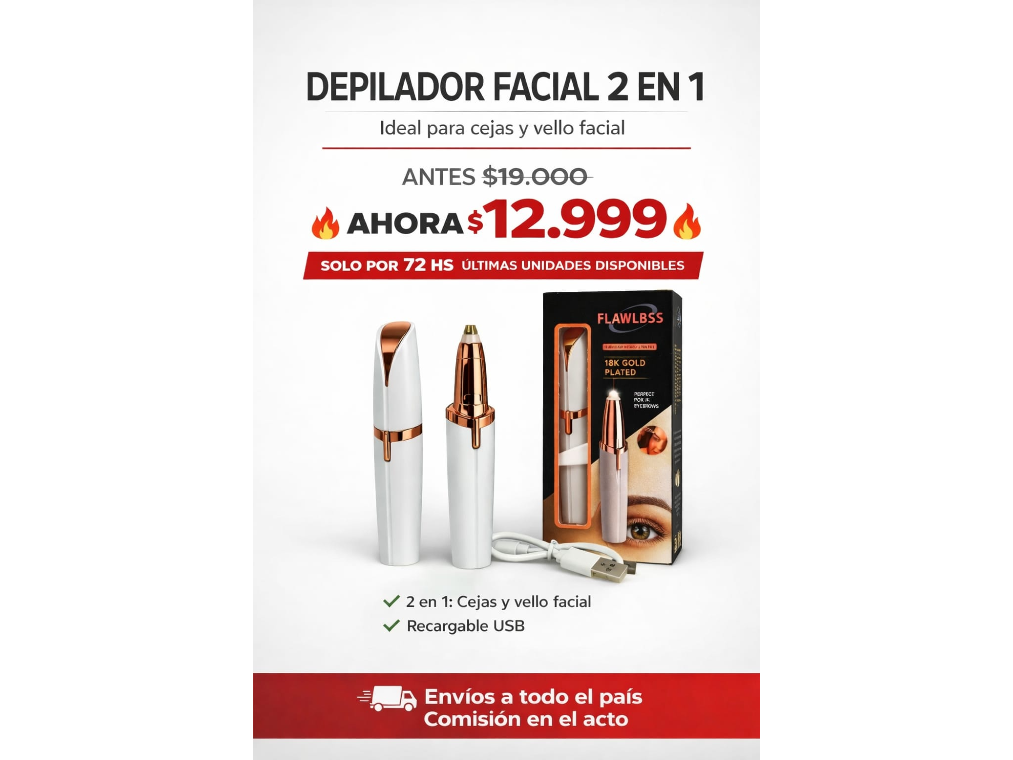 DEPILADOR FACIAL 2 EN 1