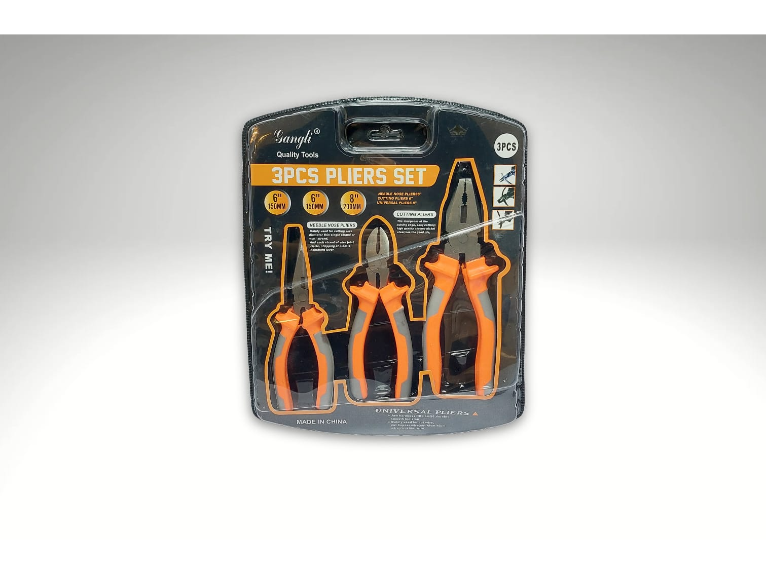 SET DE 3 PINZAS EN BLISTER