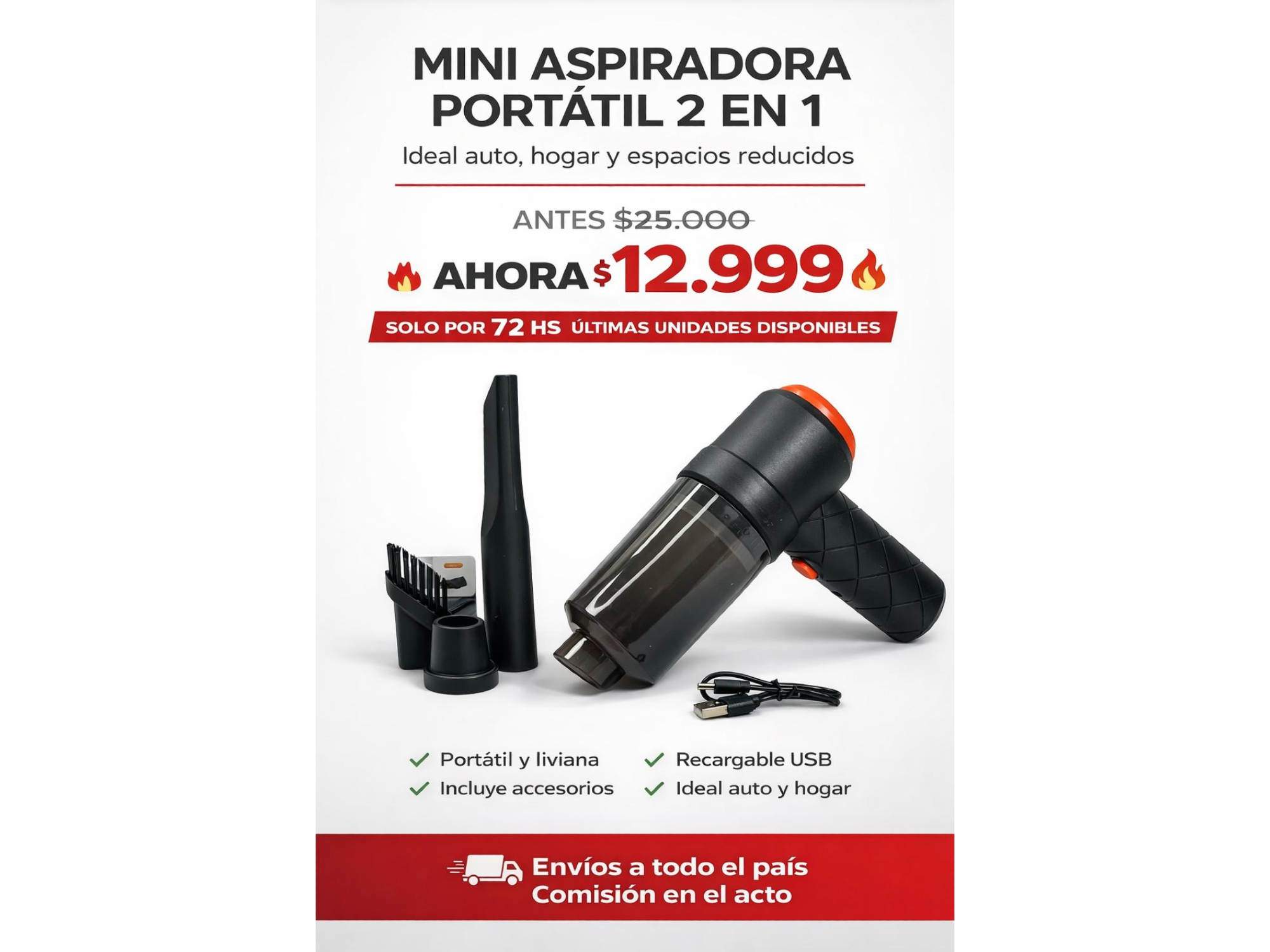 MINI ASPIRADORA PORTÁTIL 2 EN 1