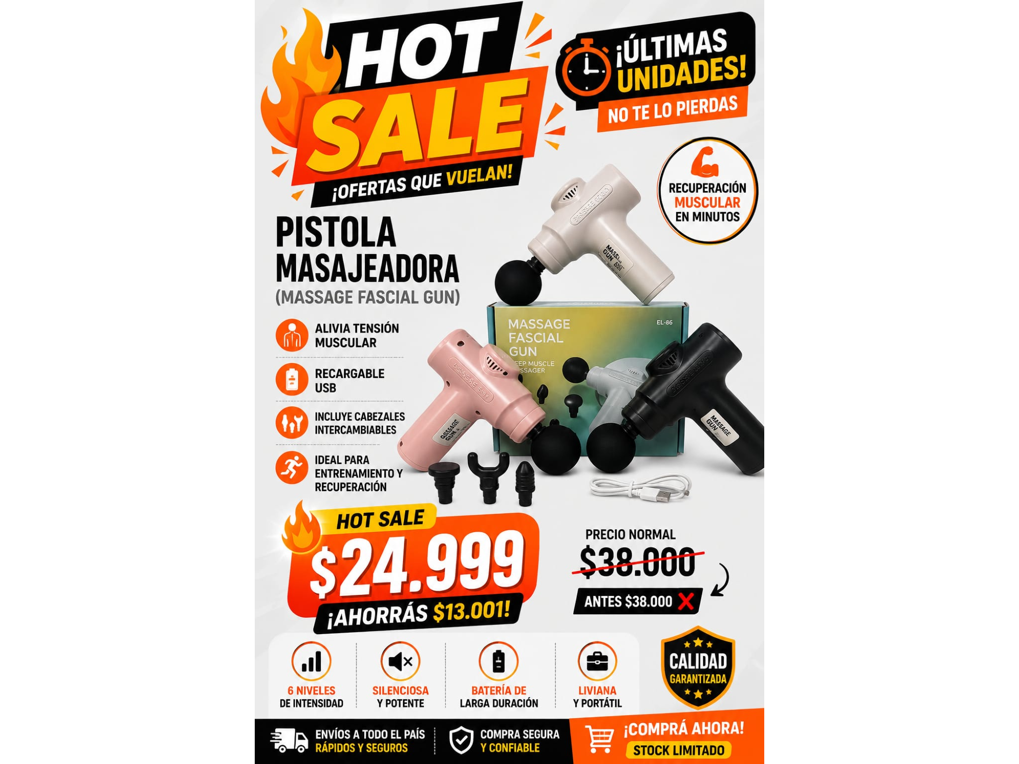 PISTOLA MASAJEADORA (MASDAGE FACIAL GUN)