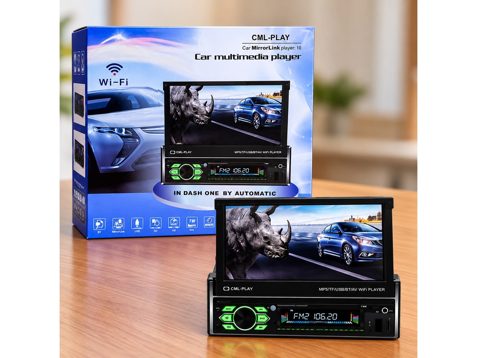 AUTOESTEREO CON PANTALLA RETRÁCTIL(COD:7188A)