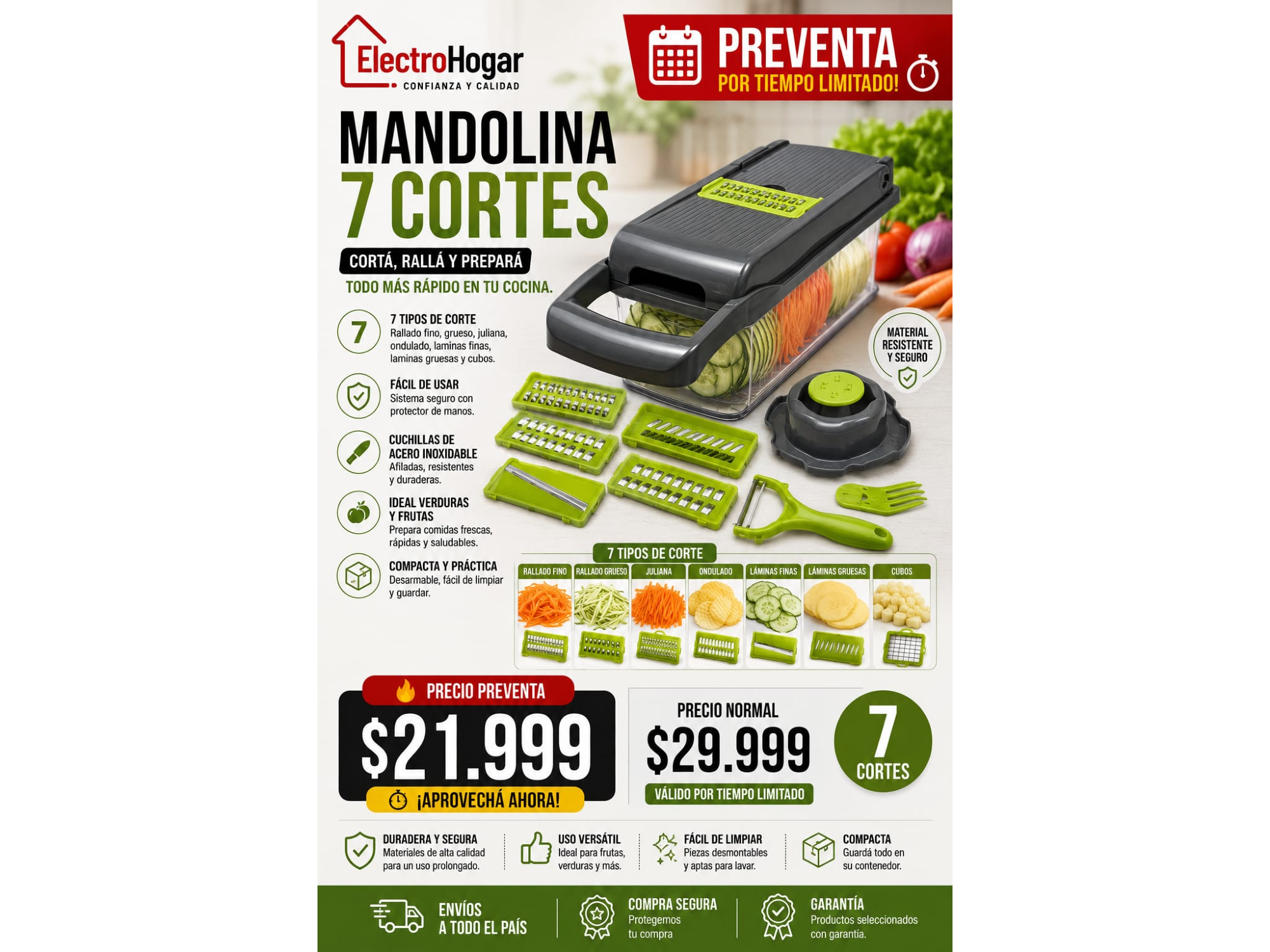 MANDOLINA  7 CORTES
