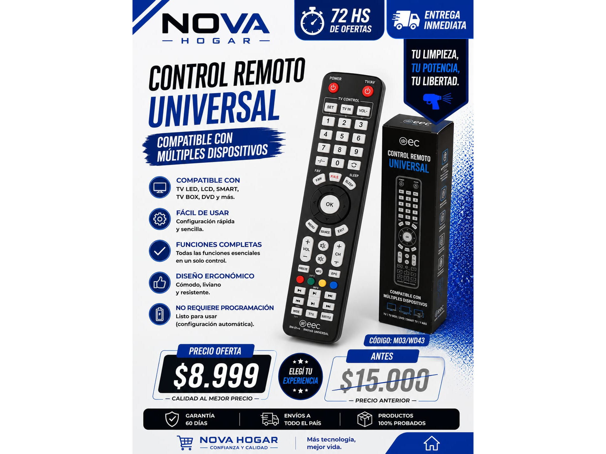 CONTROL REMOTO UNIVERSAL TV