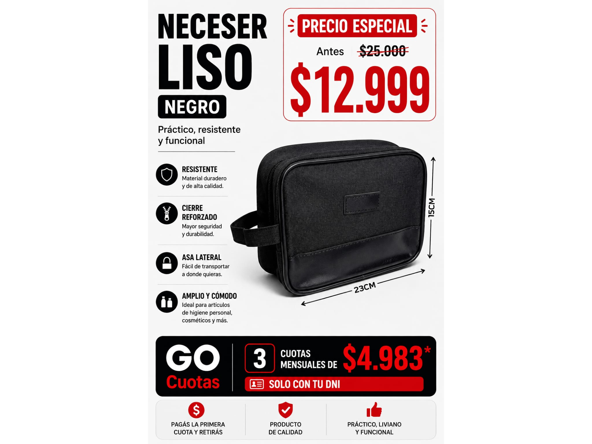 NECESER LISO NEGRO