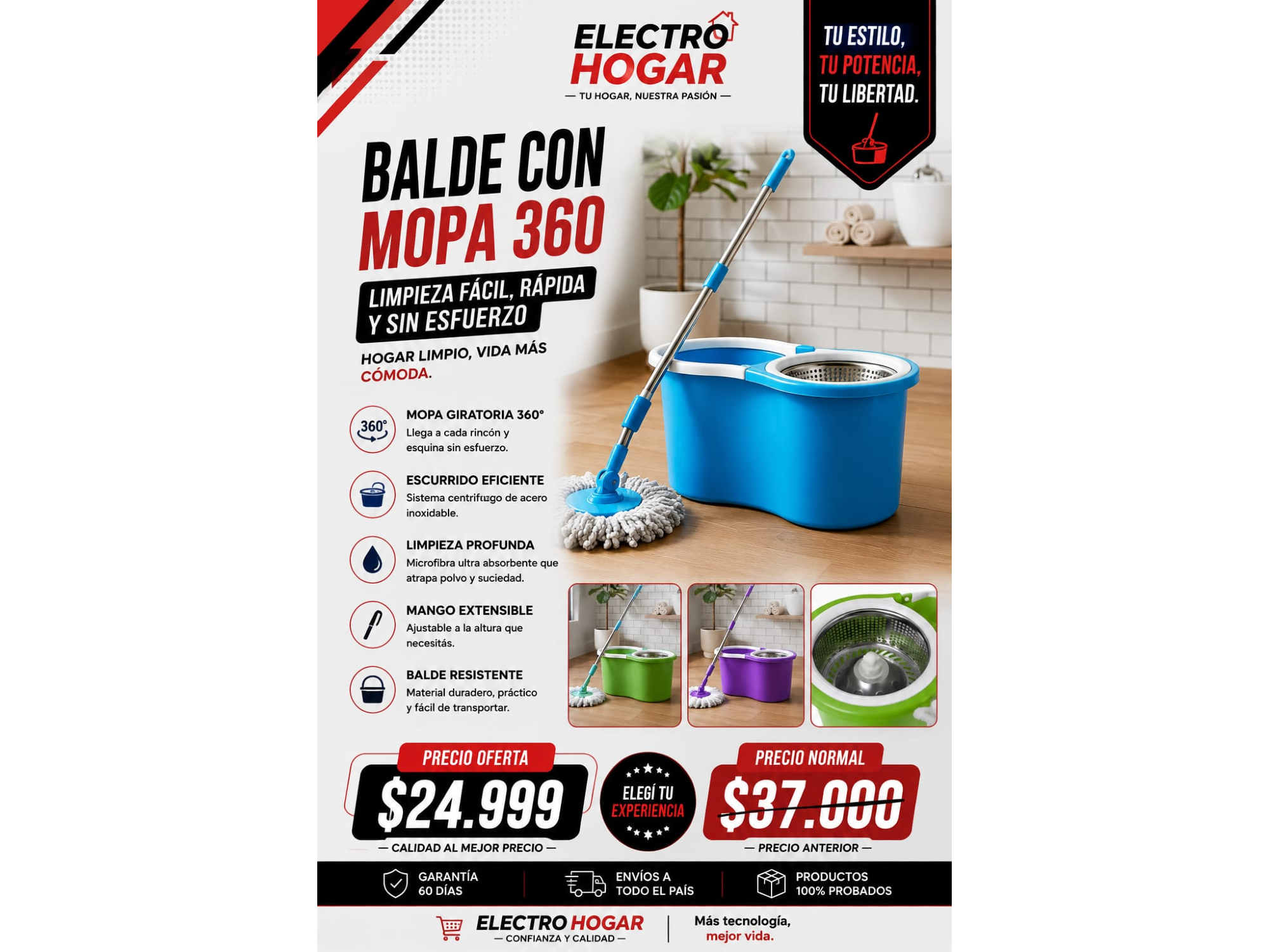 BALDE CON MOPA 360