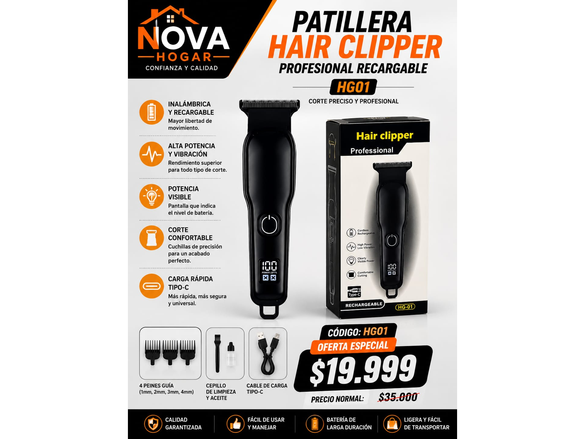 PATILLERA HAIR CLIPPER(HG01)