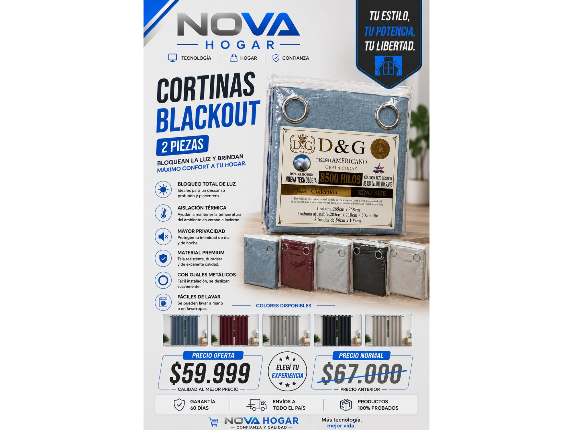 CORTINAS BLACKOUT 2 PIEZAS