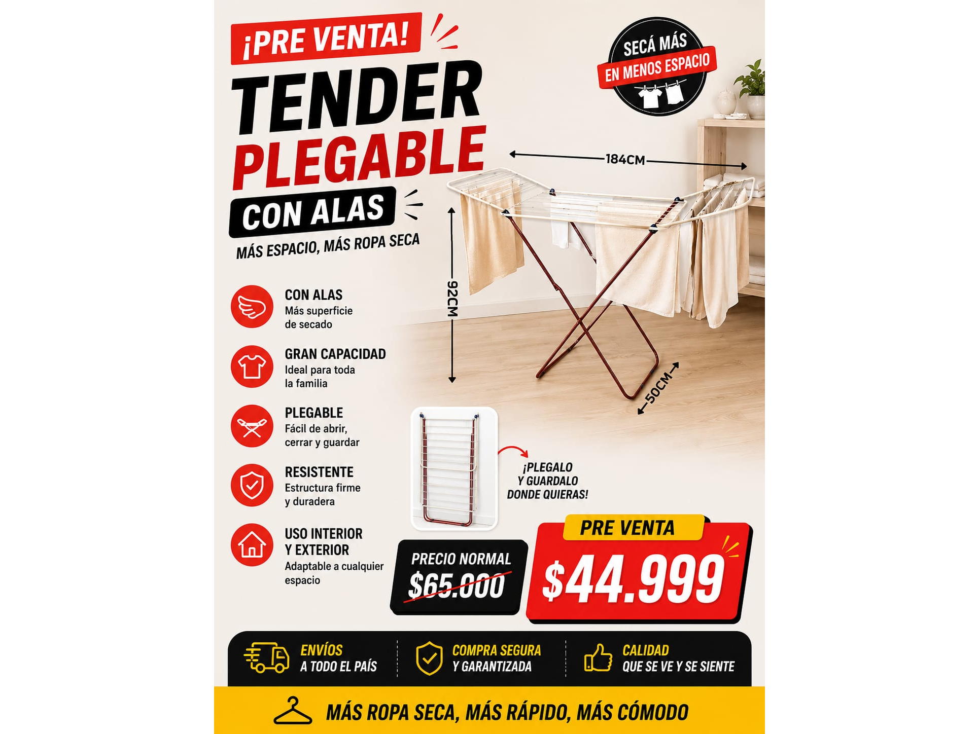 TENDER PLEGABLE CON ALAS