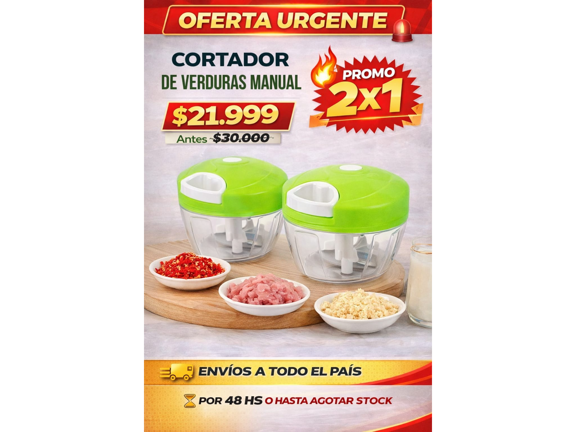 2x1 CORTADOR DE VERDURAs MANUAL