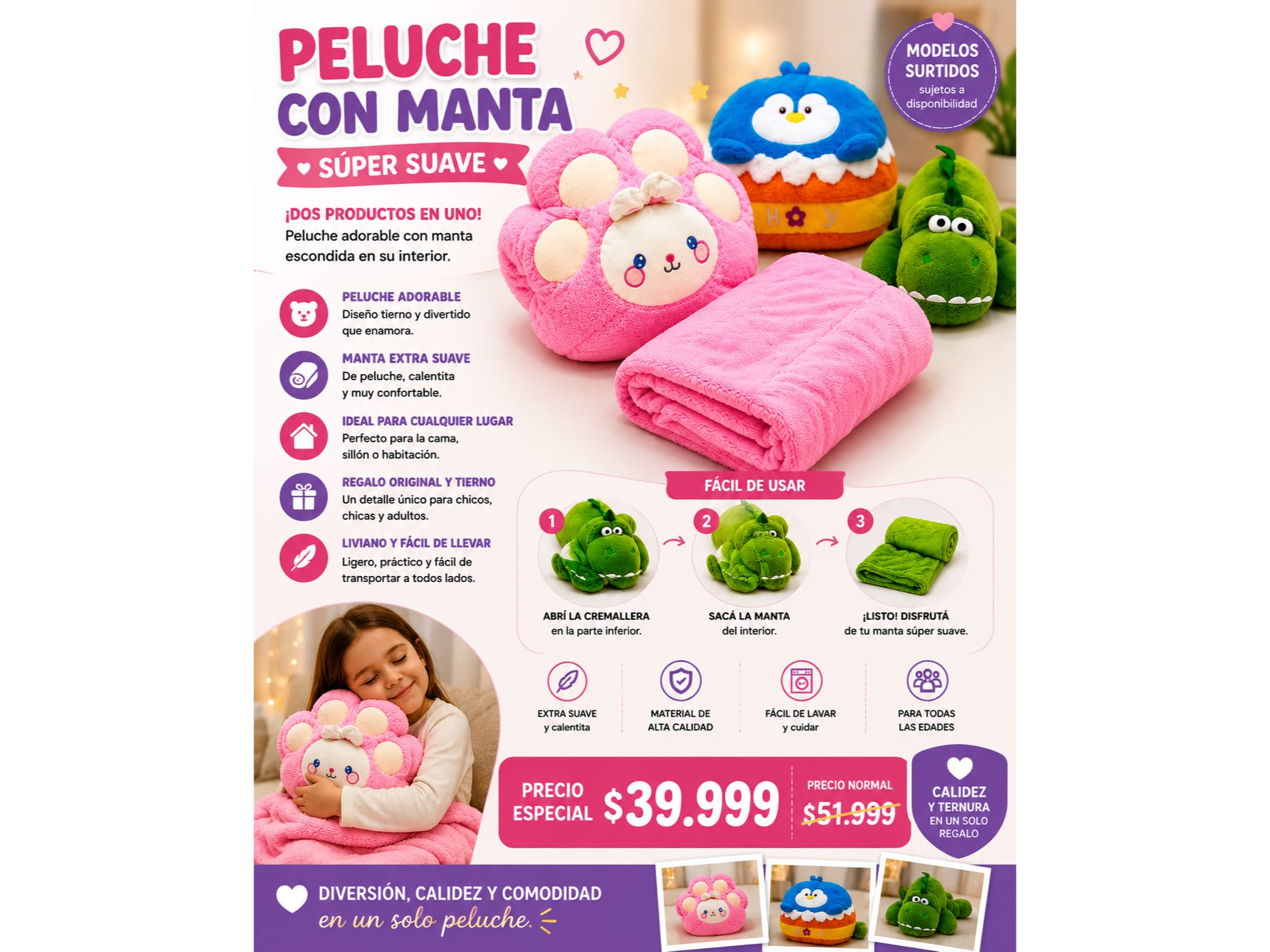 PELUCHE CON MANTA