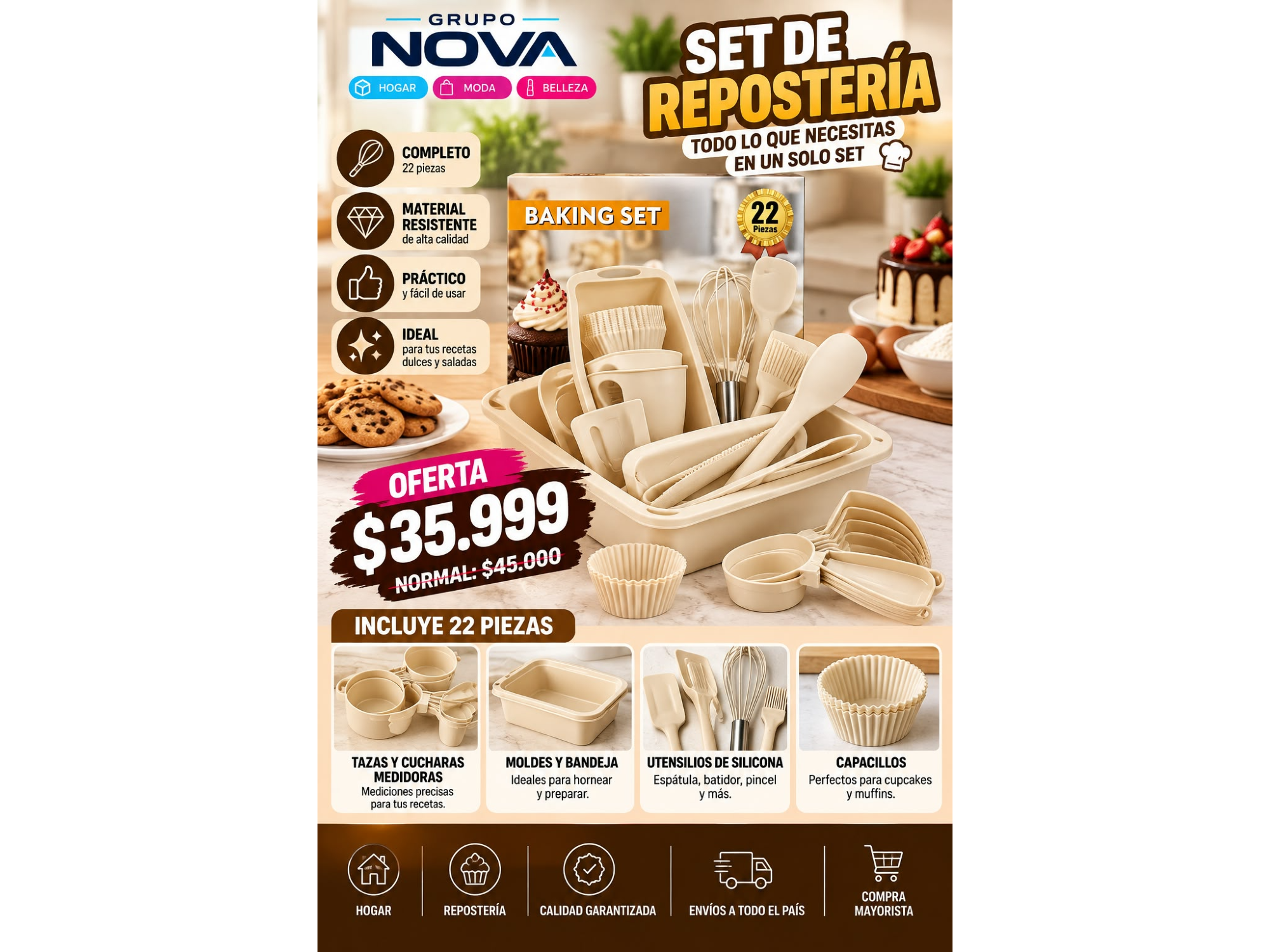 SET DE REPOSTERIA 22 PIEZAS