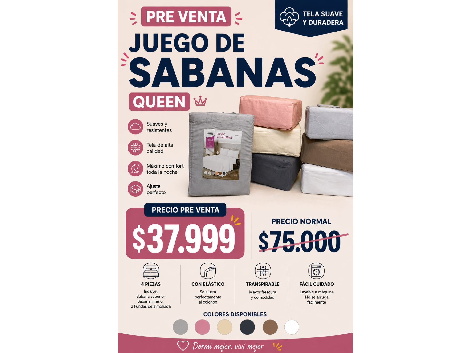 JUEGO DE SABANAS QUEEN