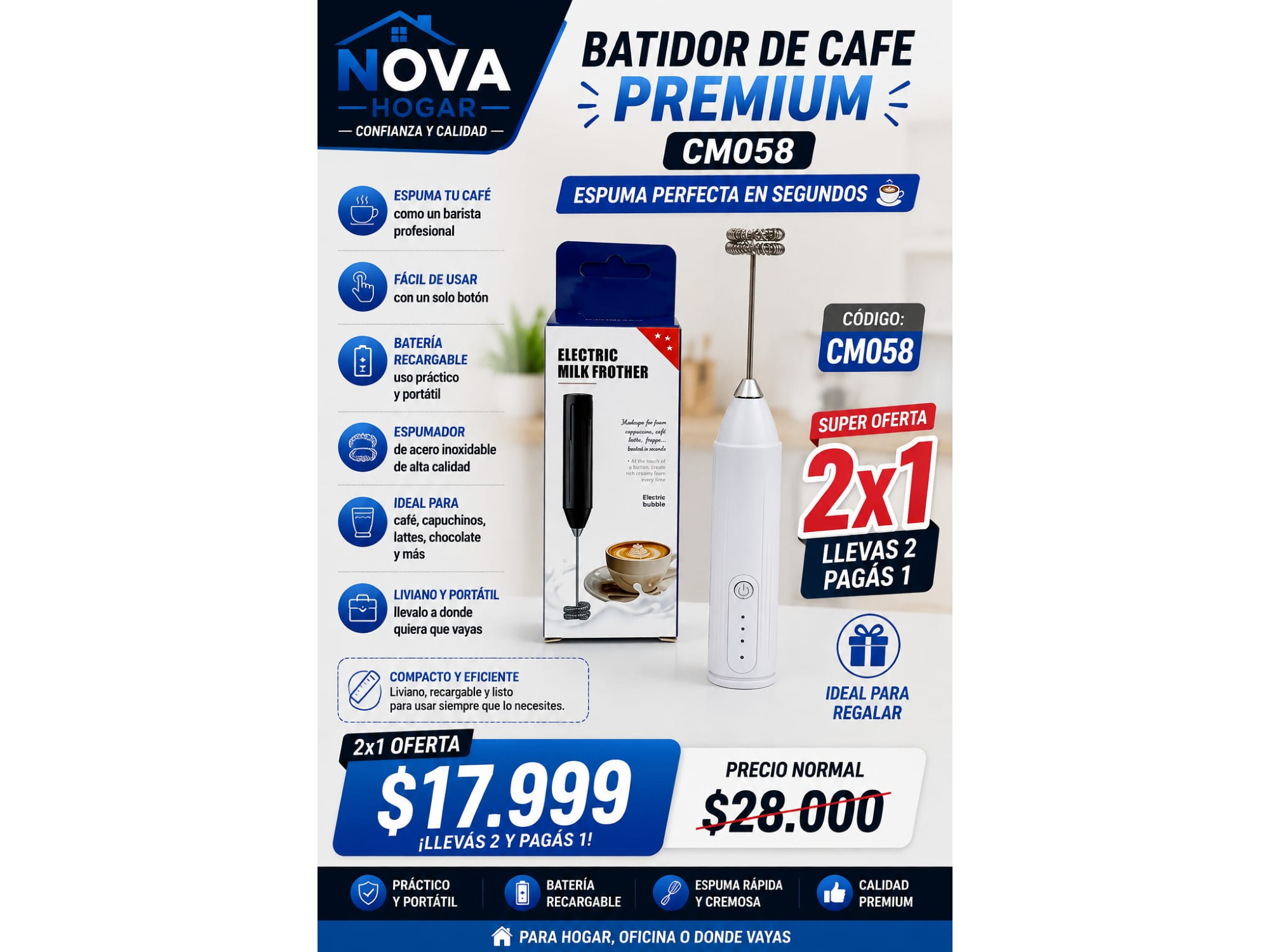2x1 BATIDOR DE CAFE PREMIUM (CM058)