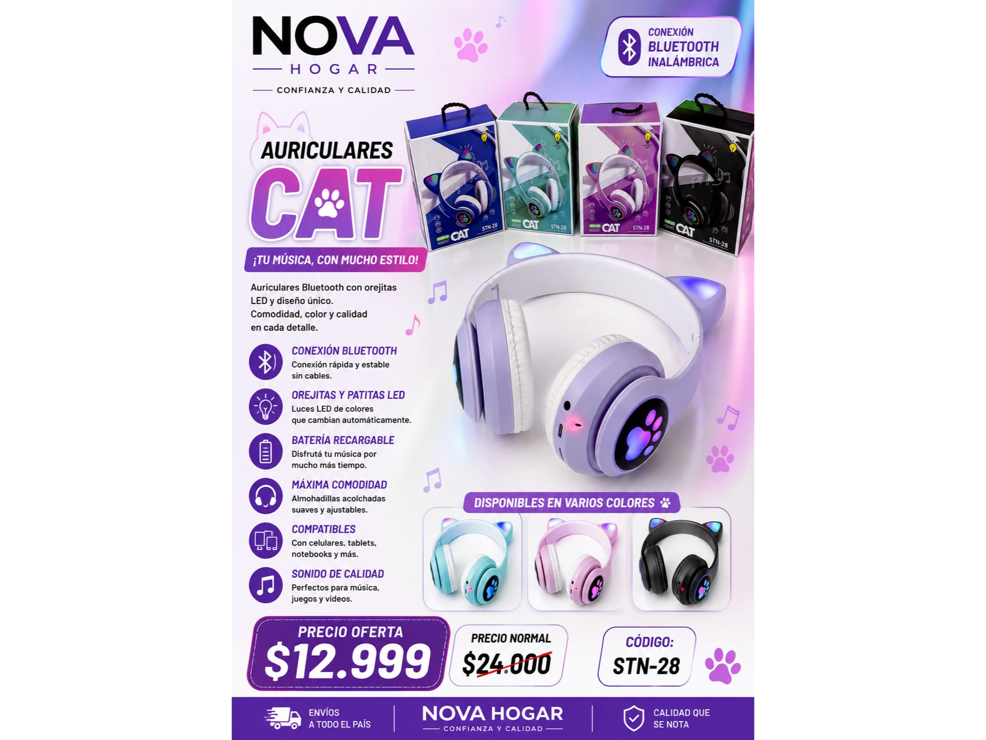 AURICULARES CAT(COD:STN-28)