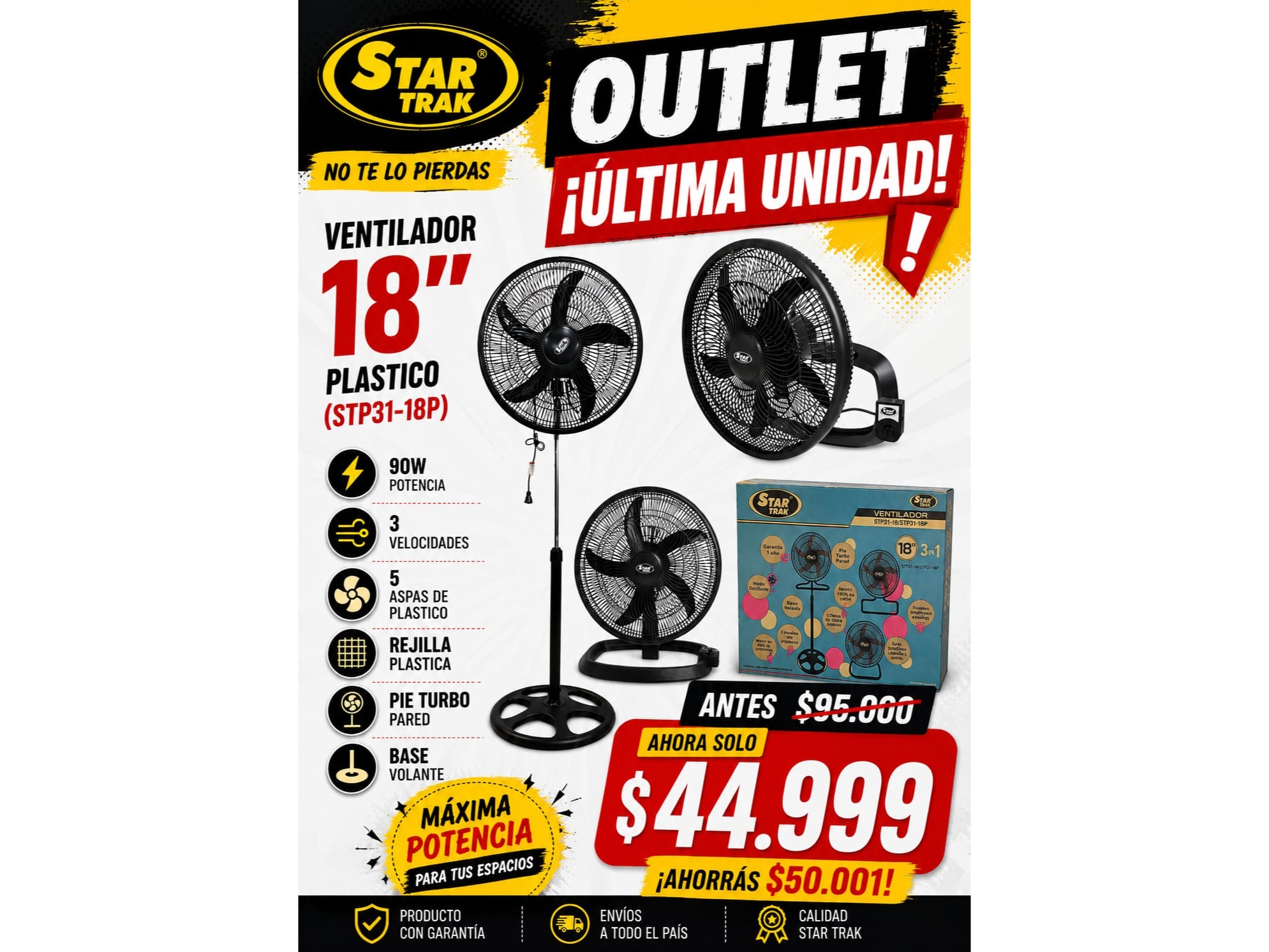 VENTILADOR 18"PLASTICO(STP31-18P)