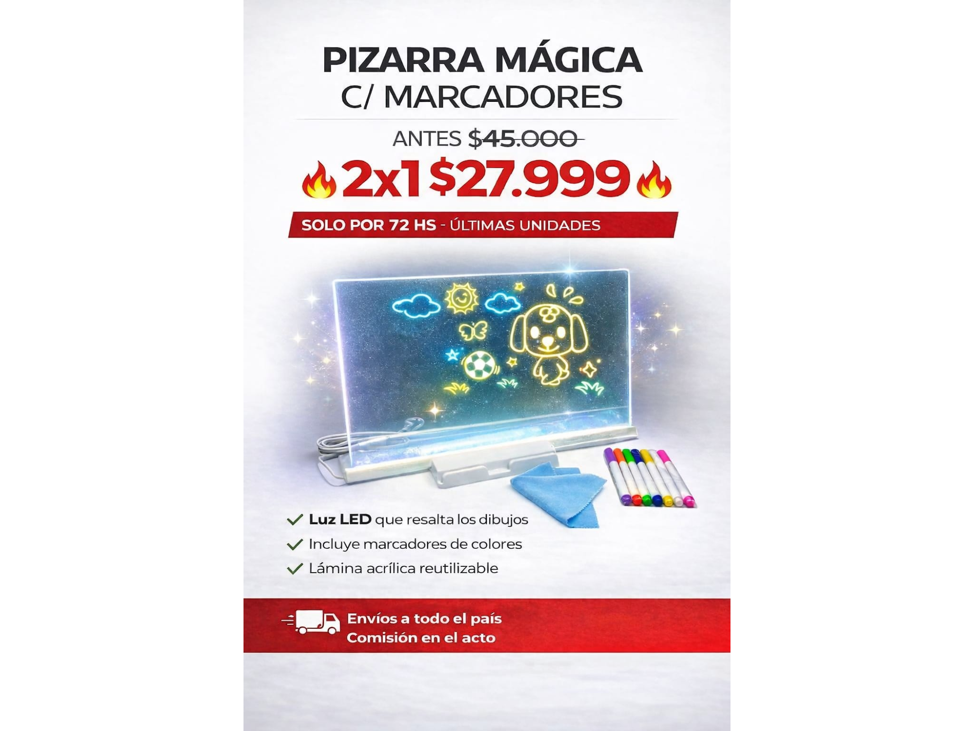 2x1 PIZARRA MAGICA C/MARCADORES