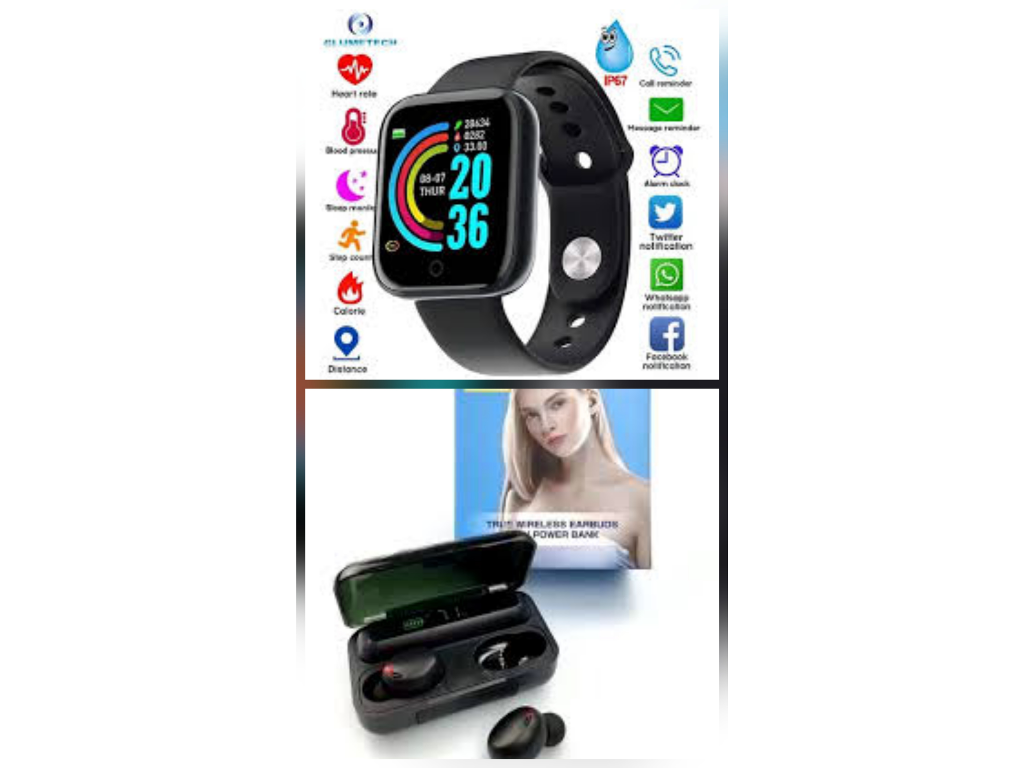 SUPER COMBO RELOJ SMARTWATCH +AURICULARES