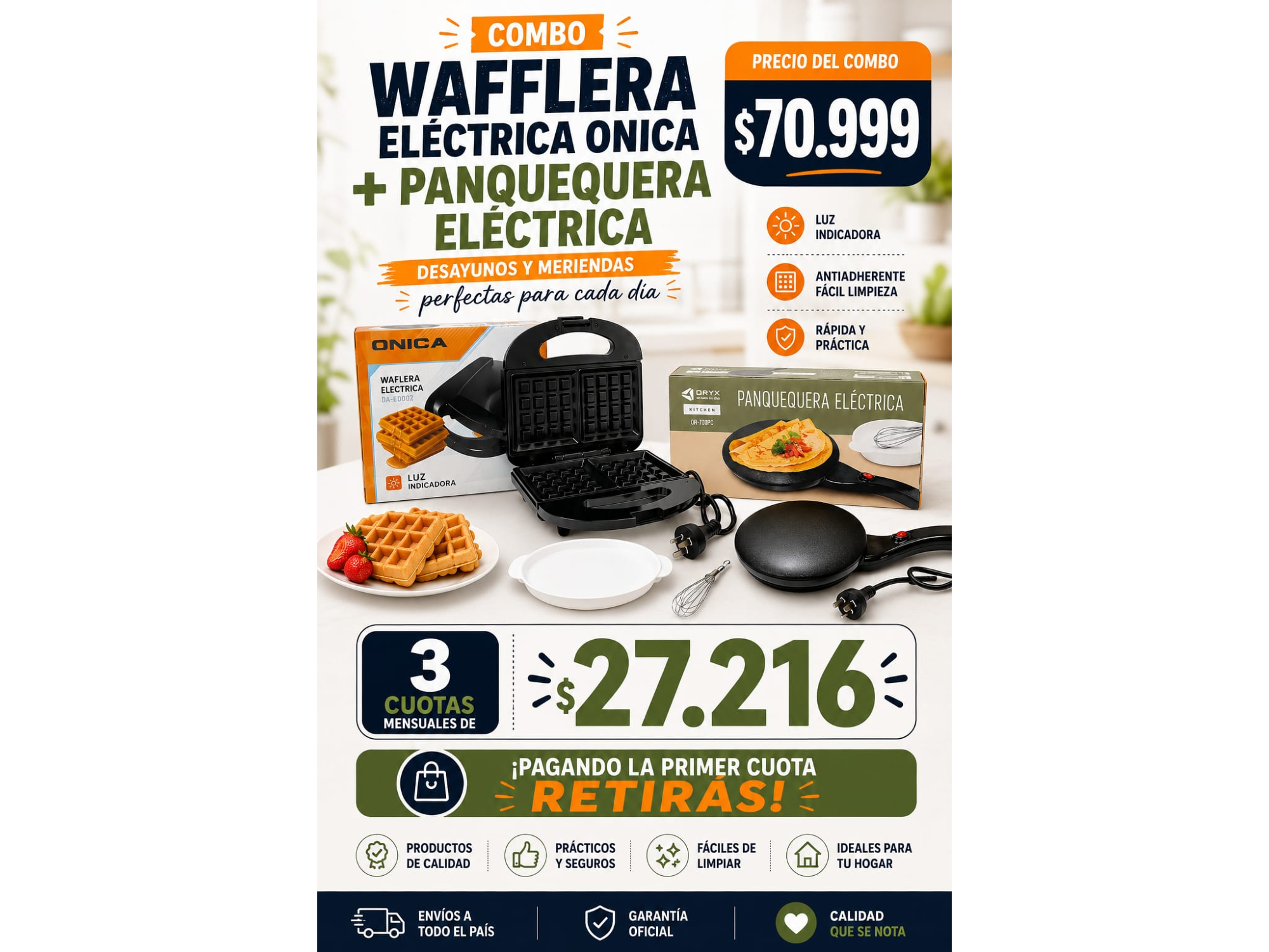 WAFFERA ELECTRICA ONICA+PANQUEQUERA ELECTRICA