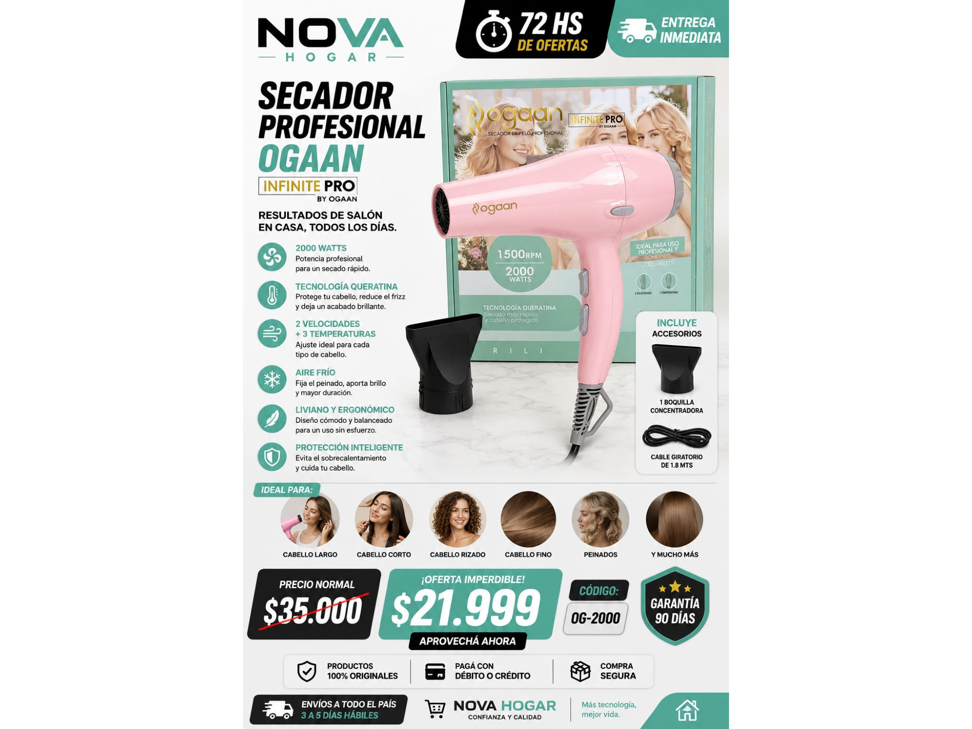 SECADOR PROFESIONAL OGAAN INFINITE PRO