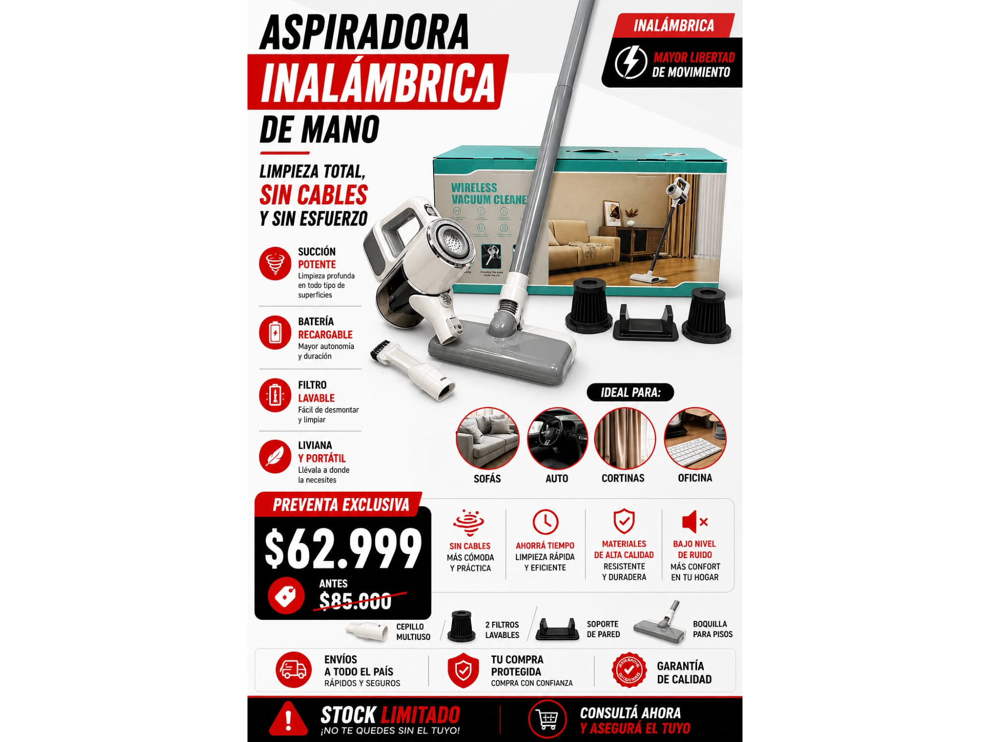 ASPIRADORA INALAMBRICA DE MANO
