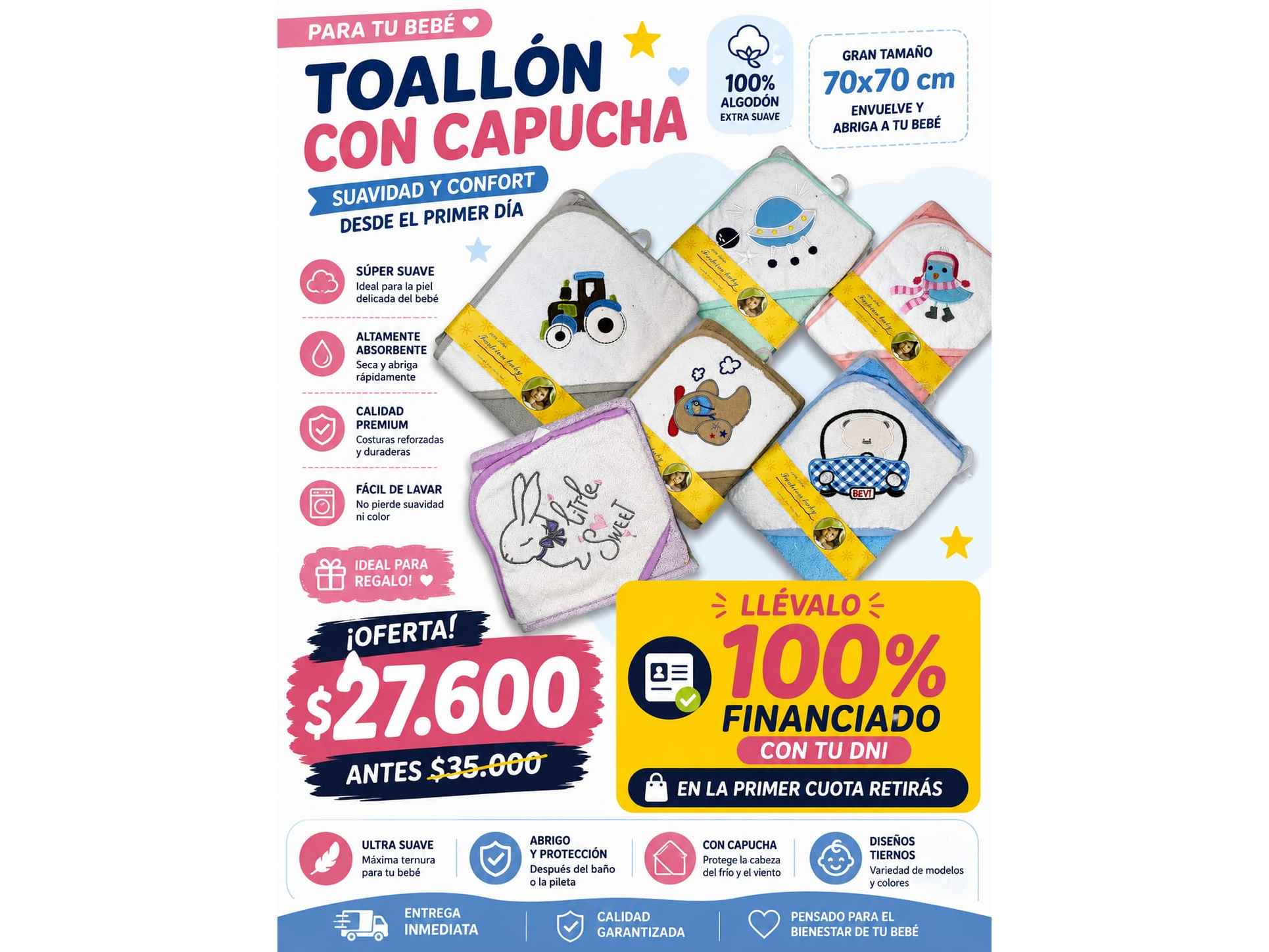 TOALLON CON CAPUCHA