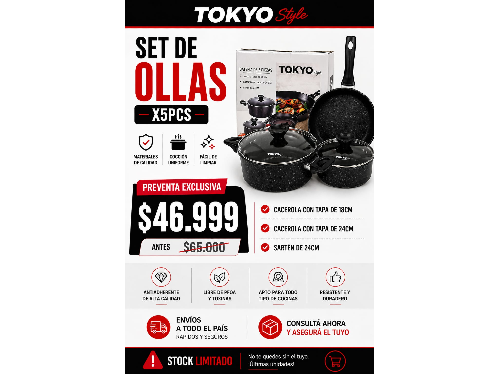 SET DE OLLAS 5 PCS