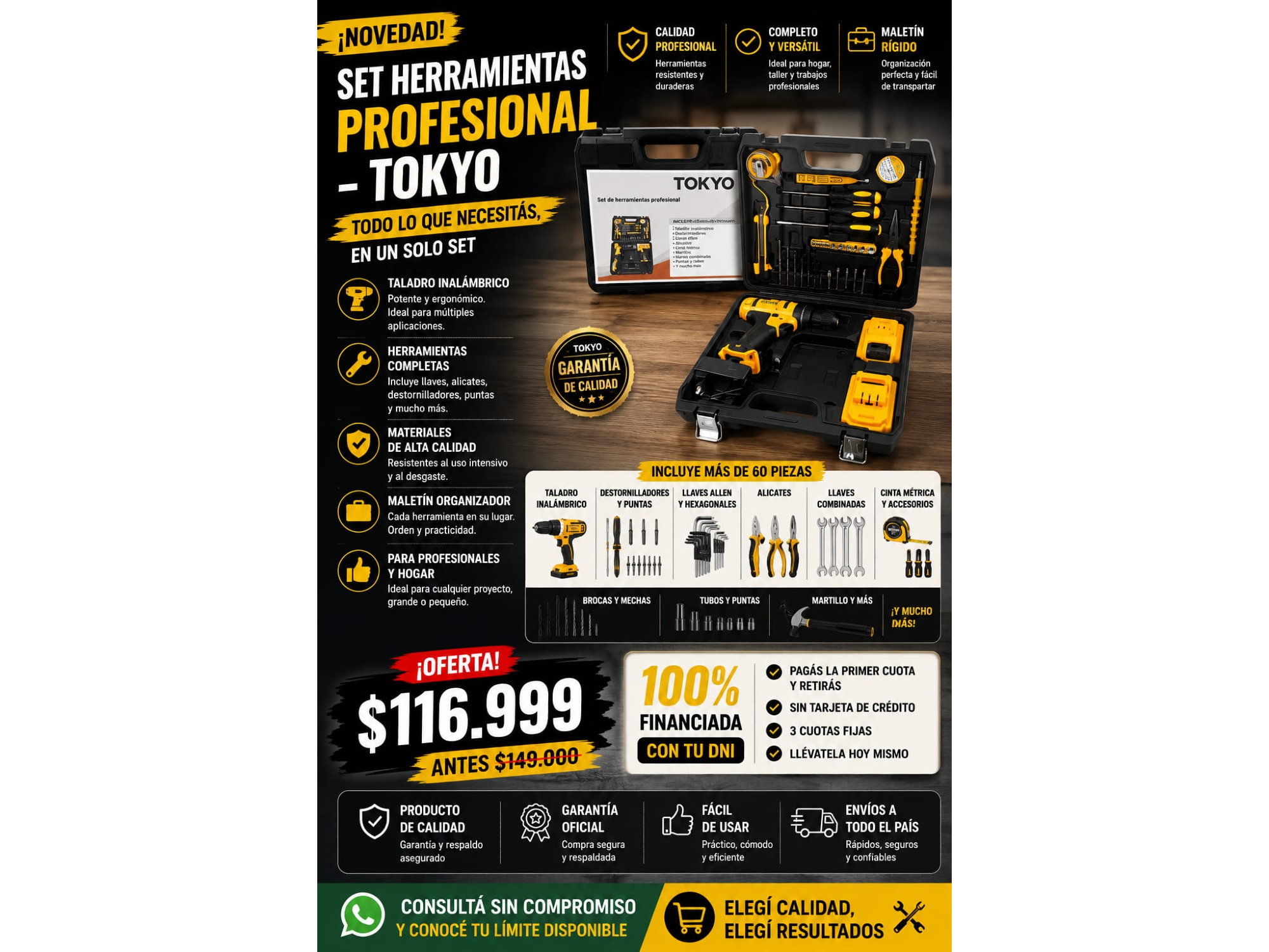 SET HERRAMIENTAS PROFESIONAL TOKYO