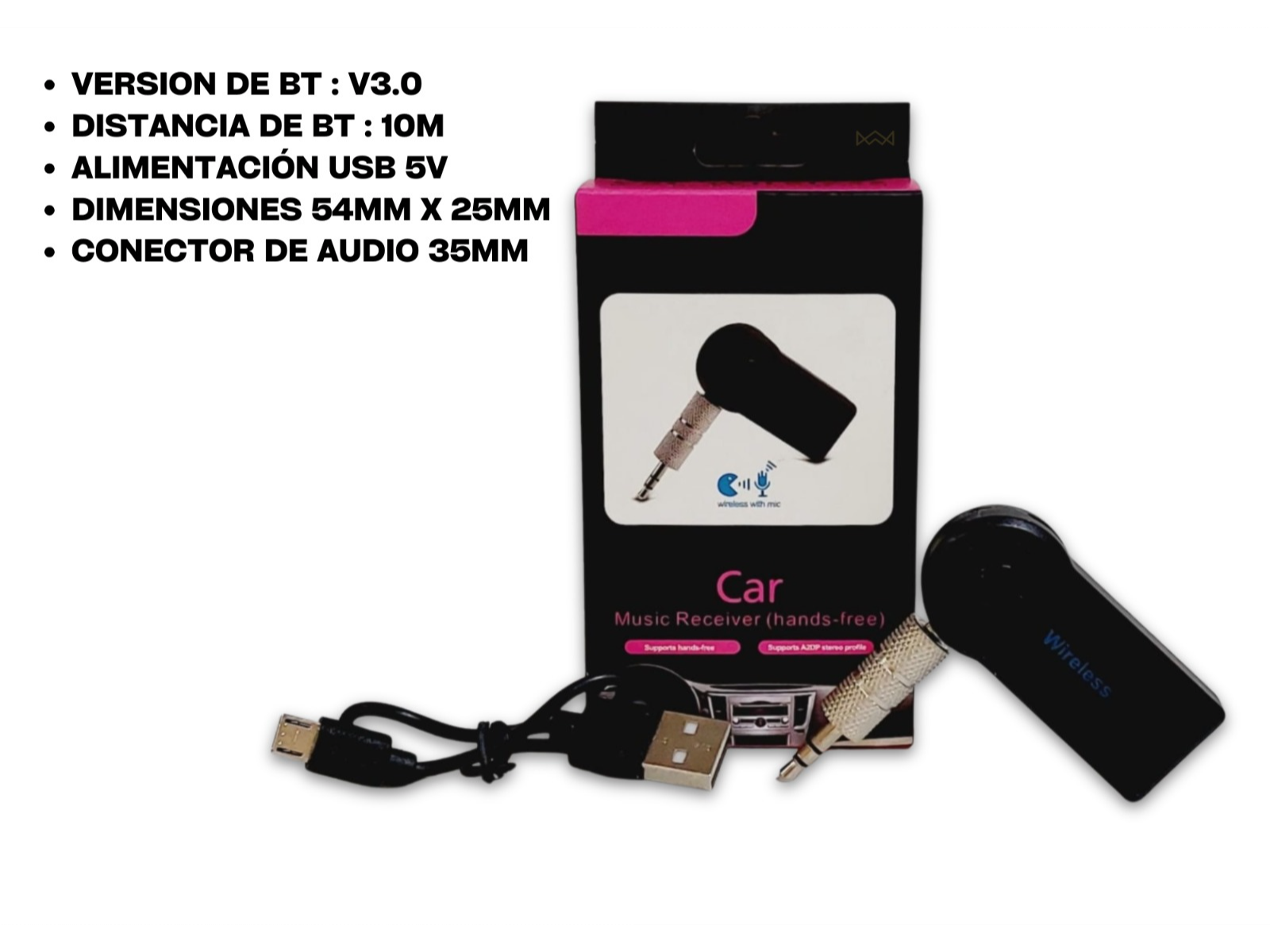 CONVERTIDOR BLUETOOTH ESTEREO AUTO