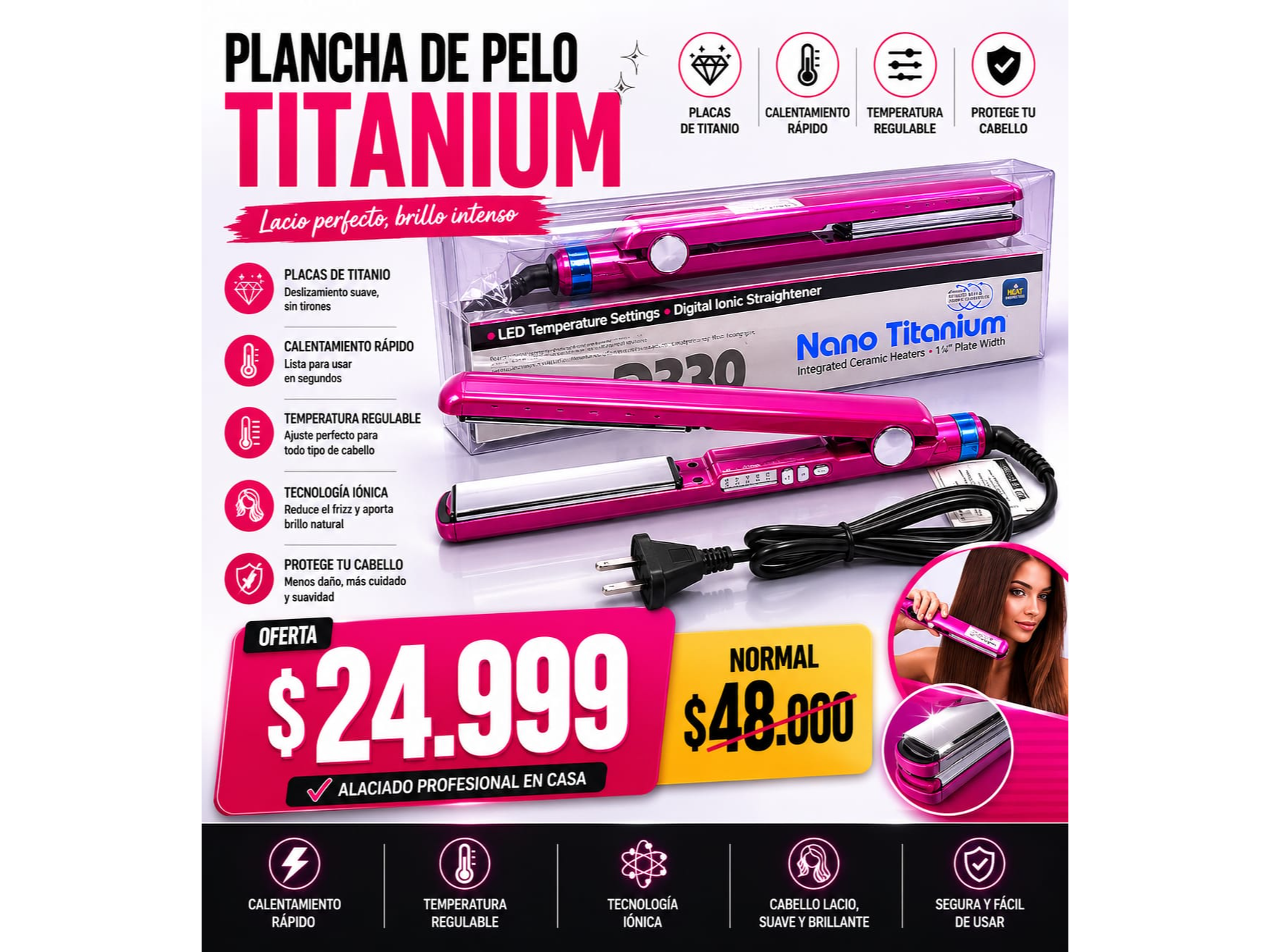 PLANCHA DE PELO TITANIUM