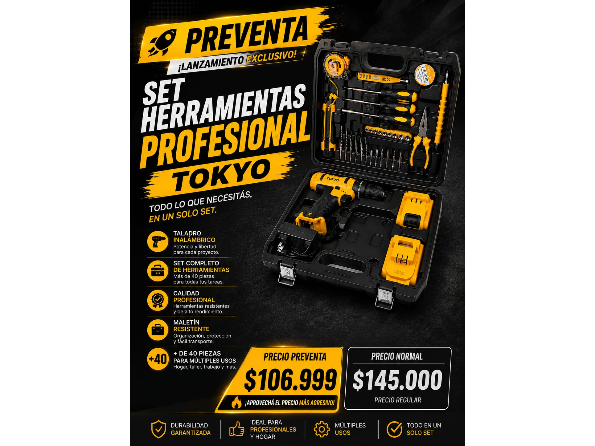 SET HERRAMIENTAS PROFESIONAL TOKYO