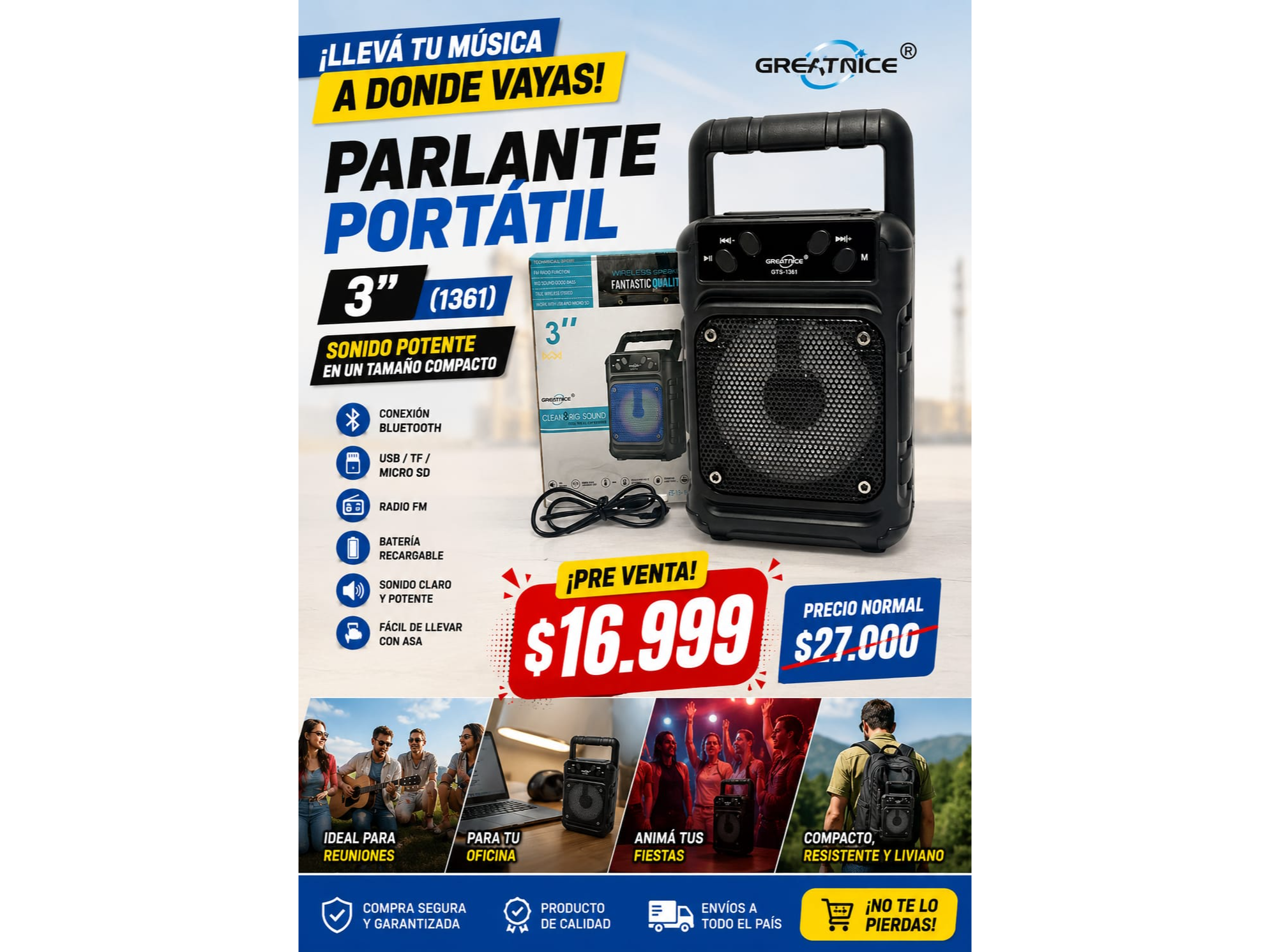 PARLANTE PORTATIL 3"(1361)