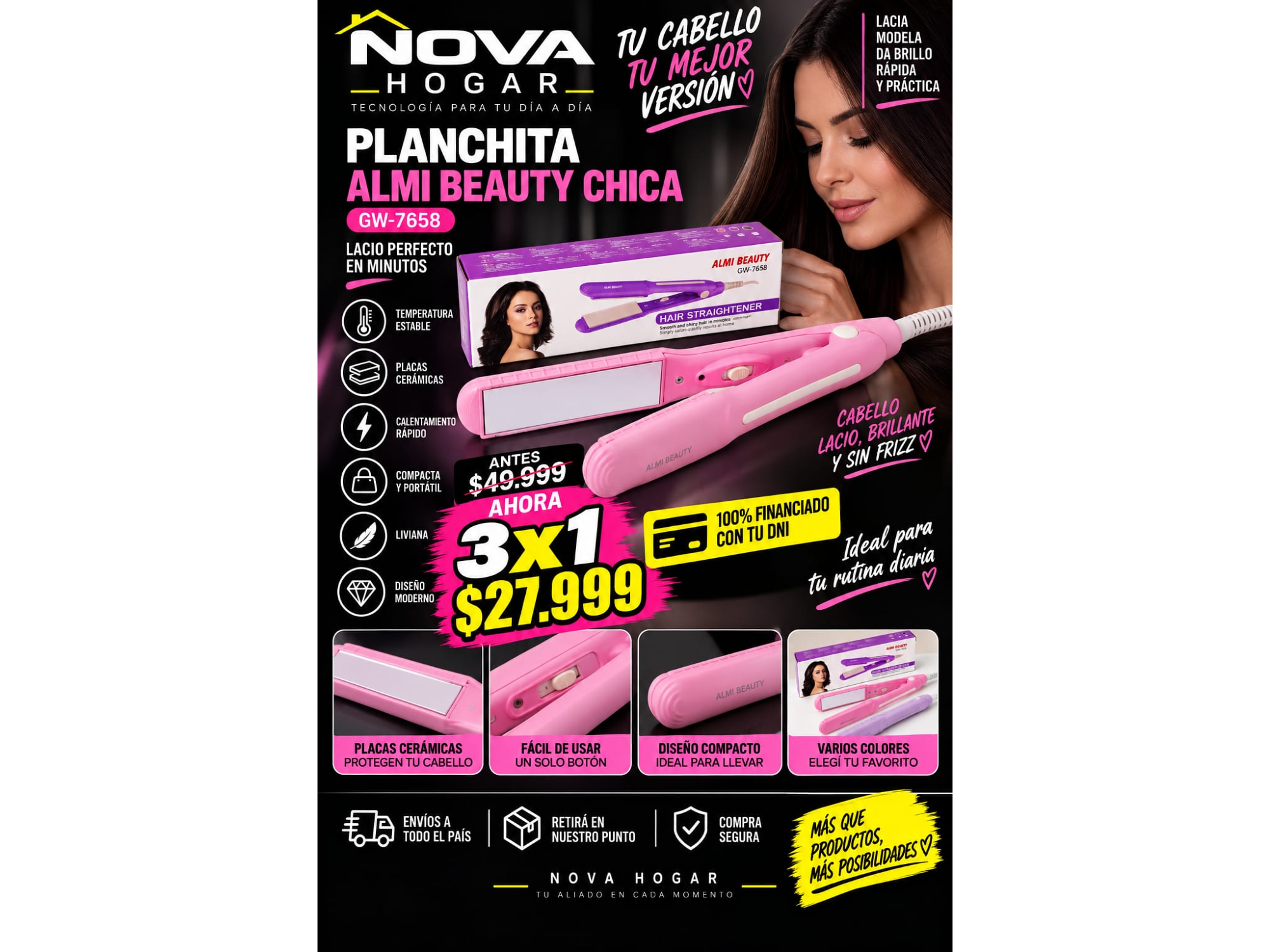 3x1 PLANCHITA ALMI BEAUTY CHICA(COD:GW-7658)