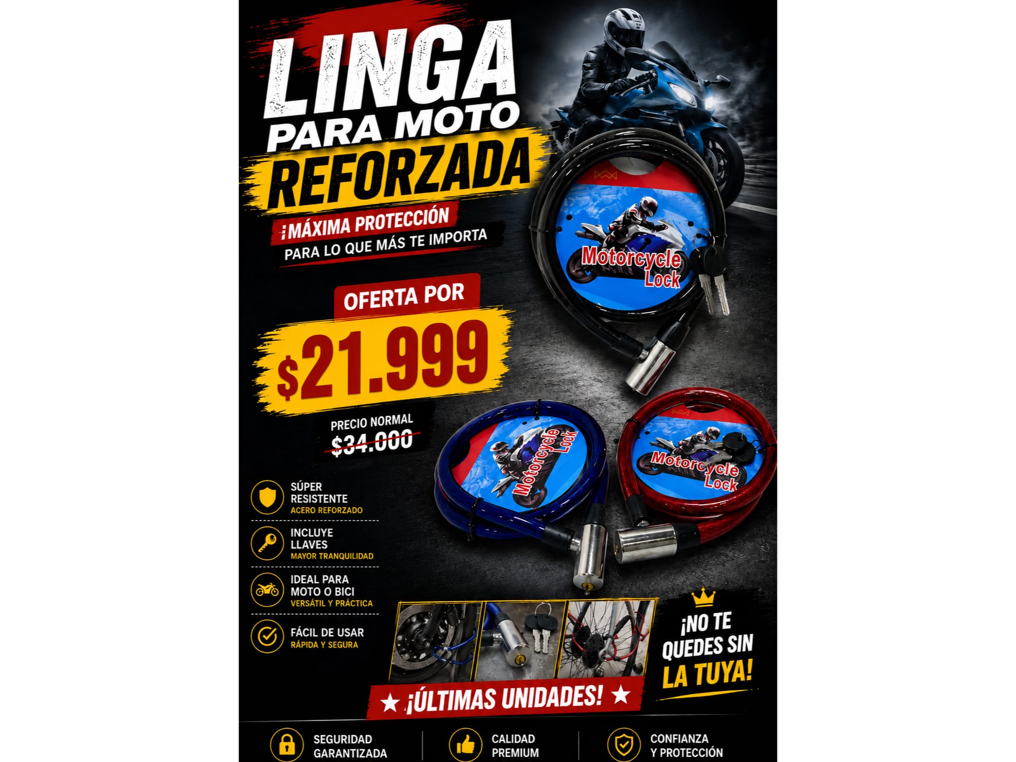 LINGA PARA MOTO REFORZADA