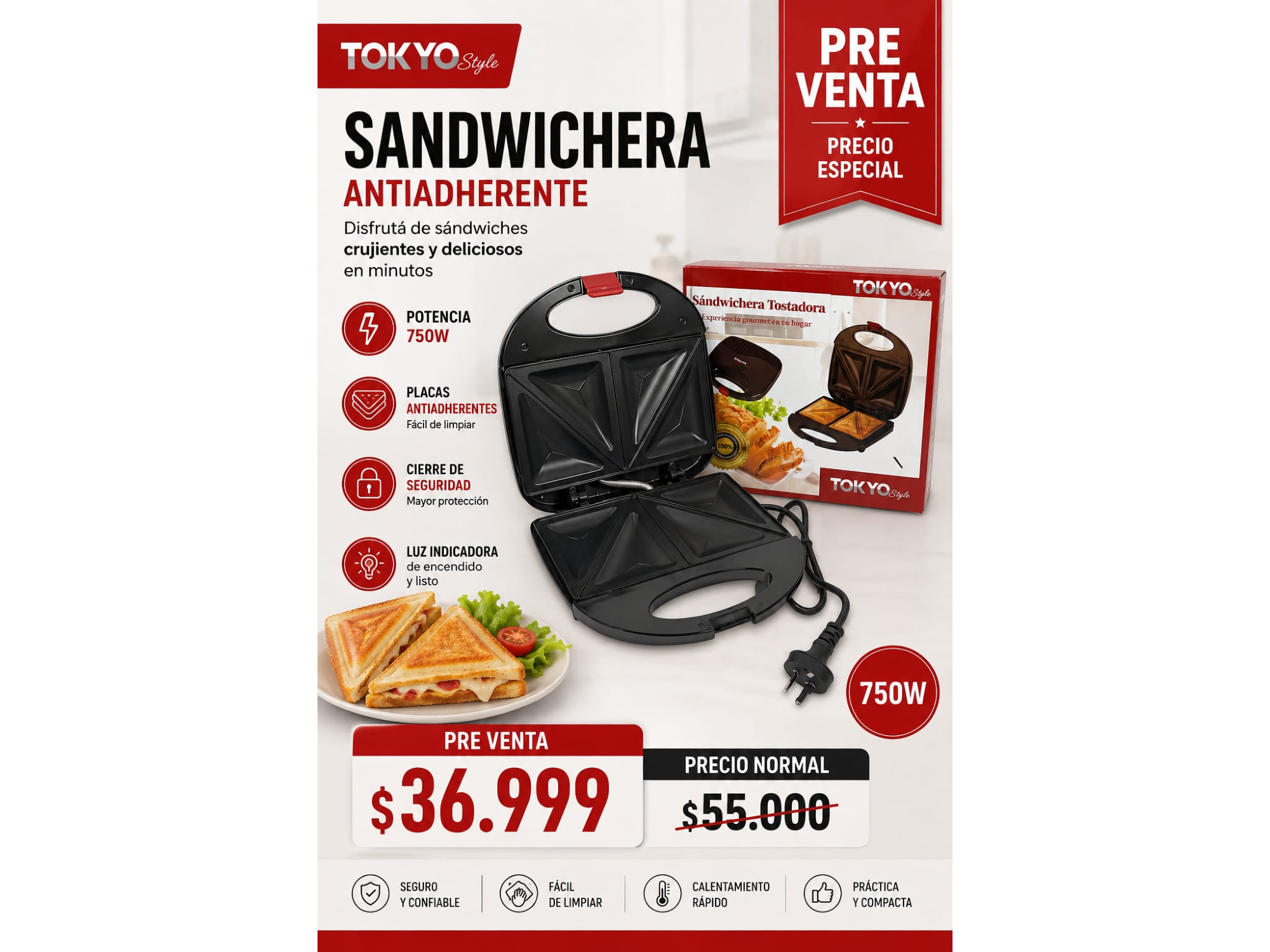 SANDWICHERA ANTIADHERENTE