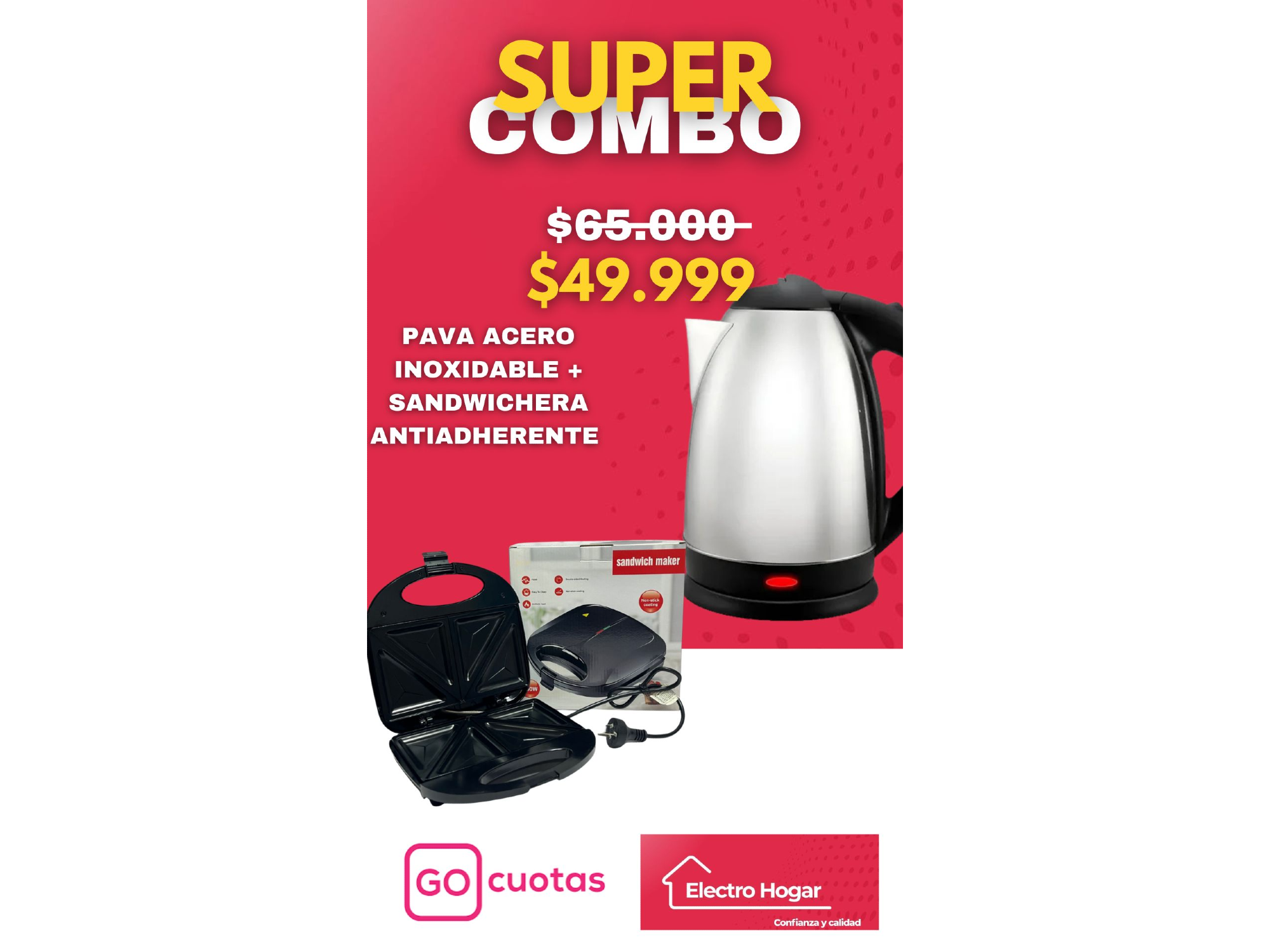 PAVA ACERO + SANDWICHERA