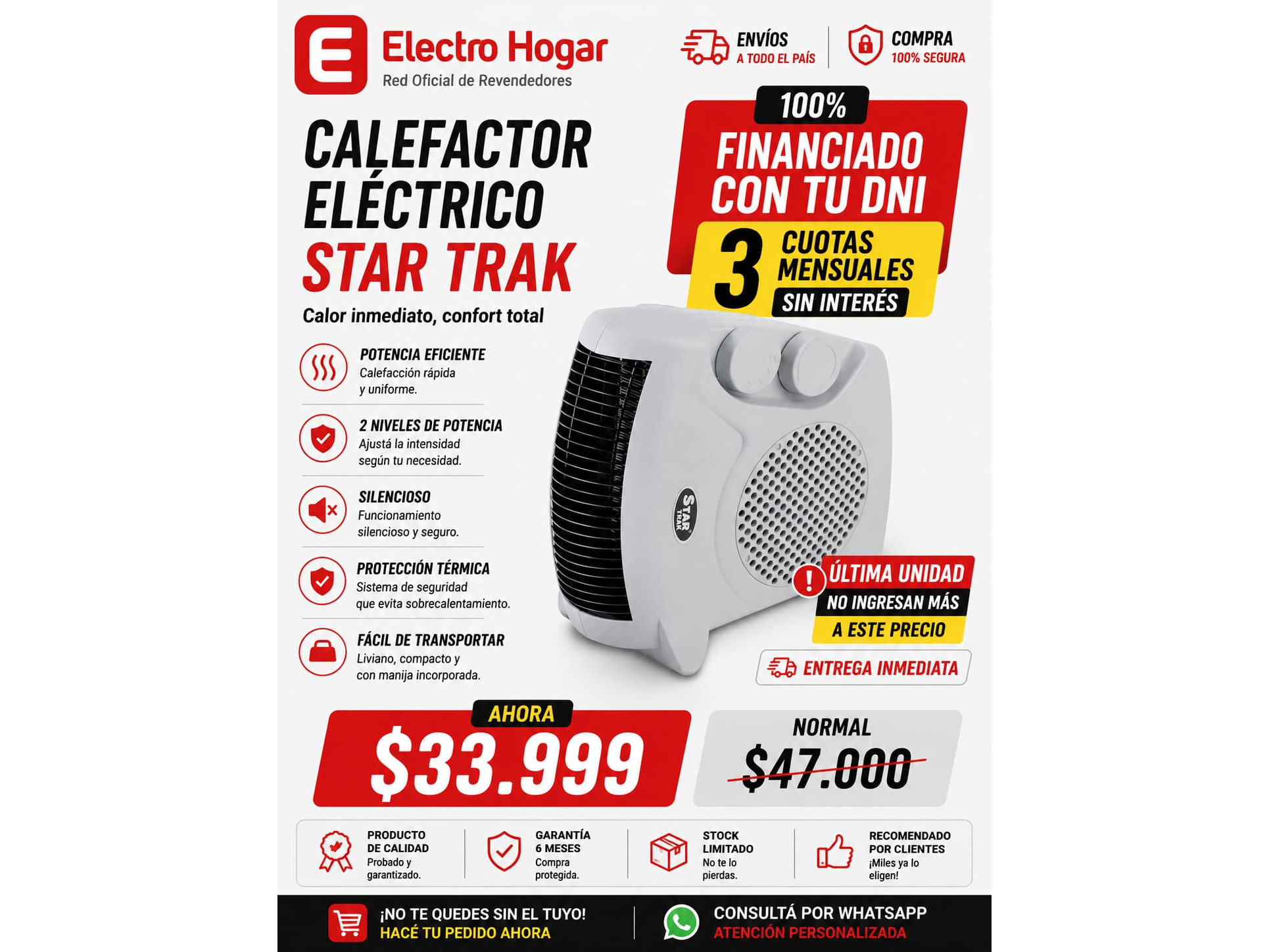 CALEFACTOR ELECTRICO STAR TRAK