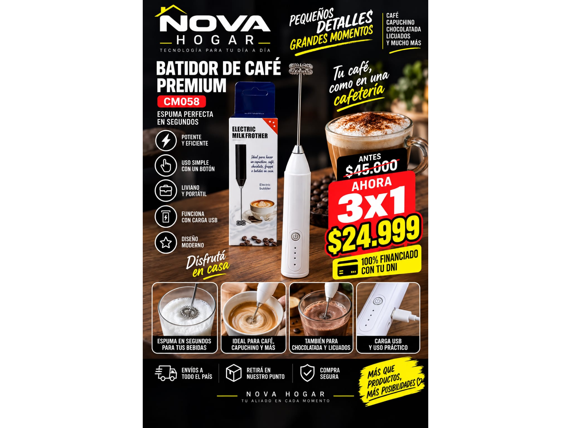 3x1 BATIDOR DE CAFE PREMIUM CM058