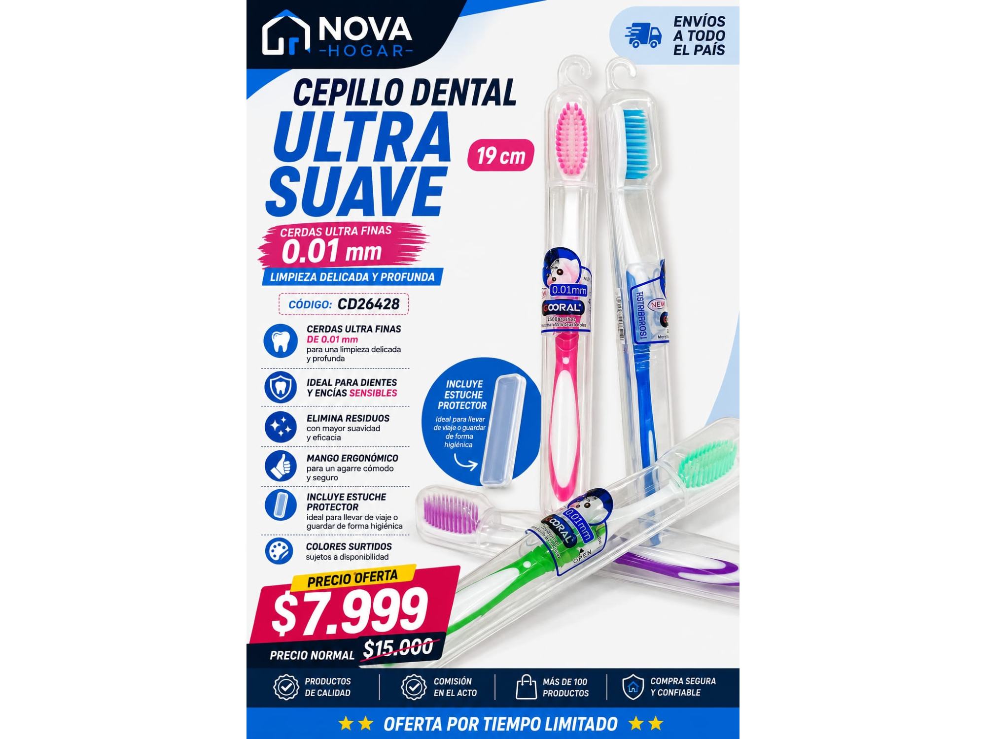 CEPILLO DENTAL ULTRA SUAVE 19CM