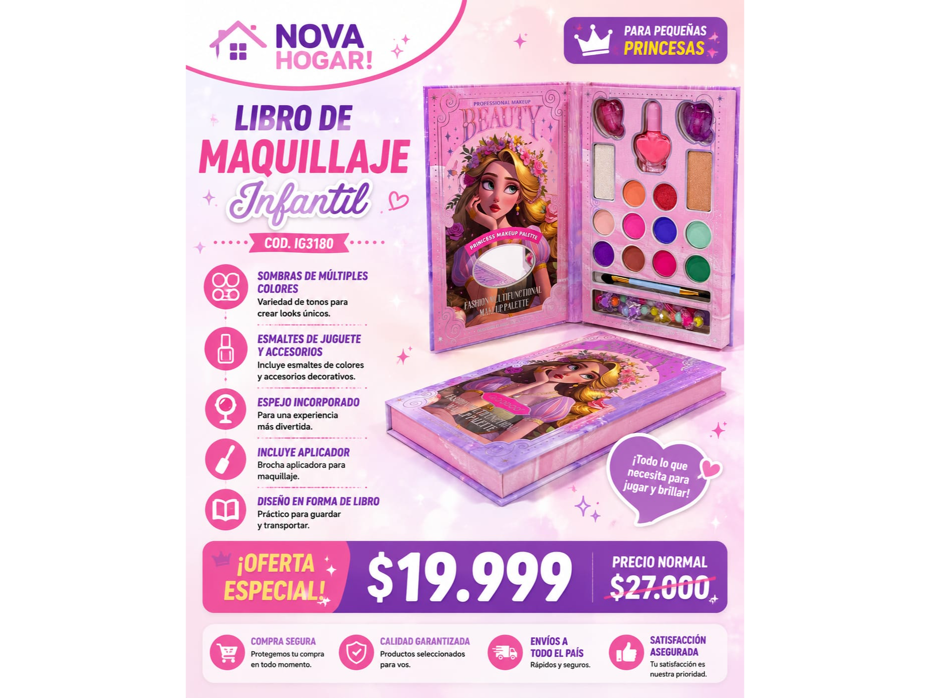 LIBRO DE MAQUILLAJE  INFANTIL (COD:IG3180)