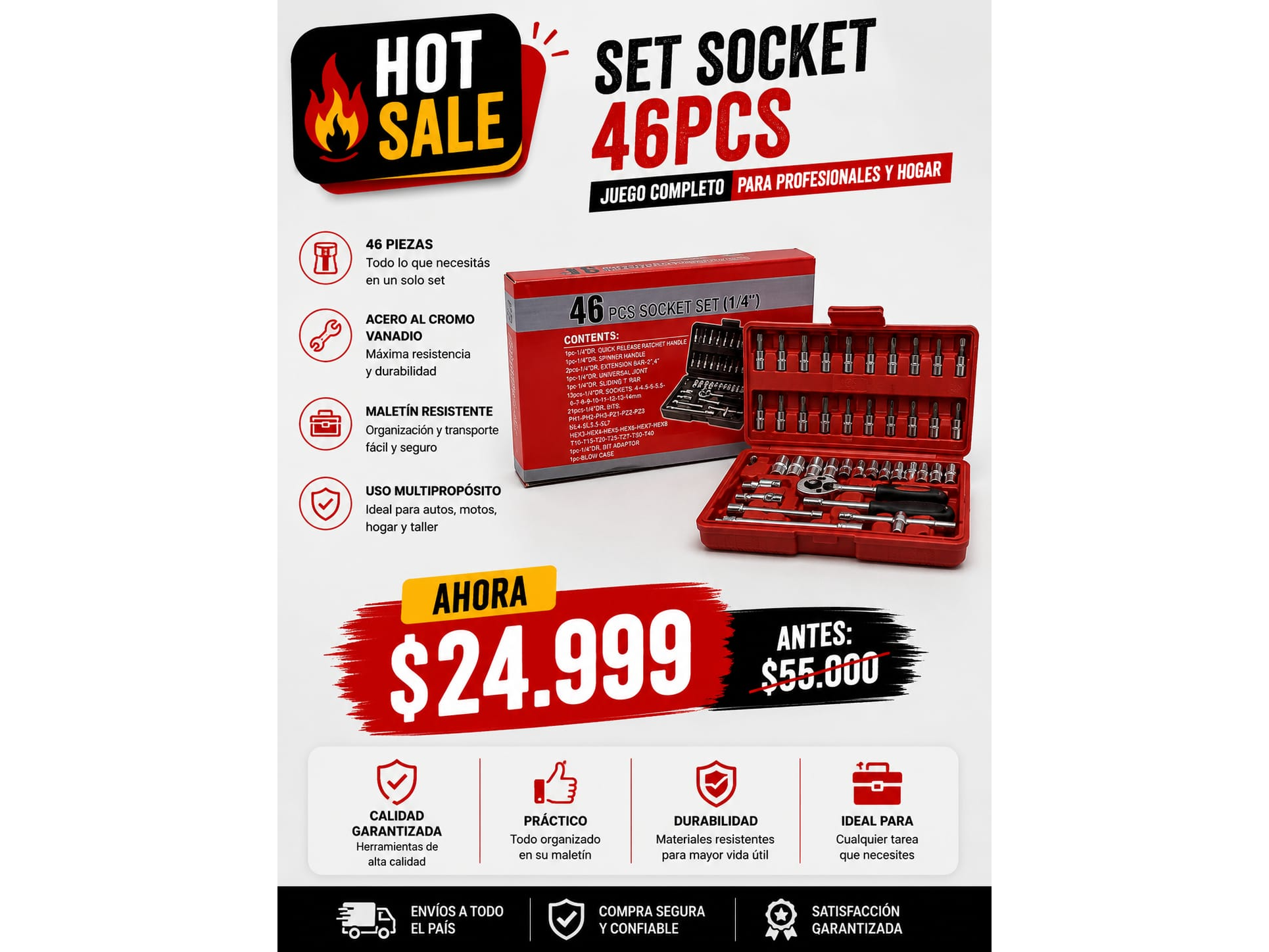 SET SOCKET 46PCS