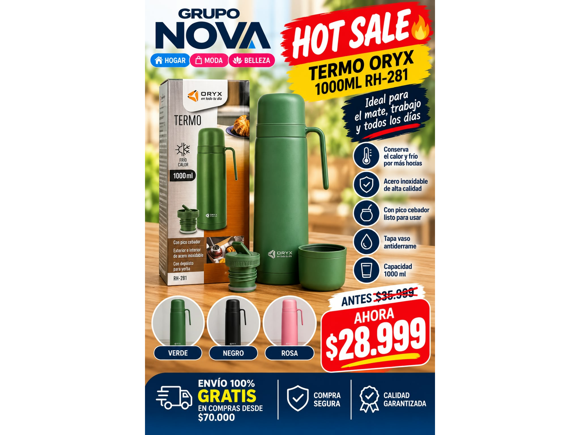 TERMO ORYX 1000 ML RH-281