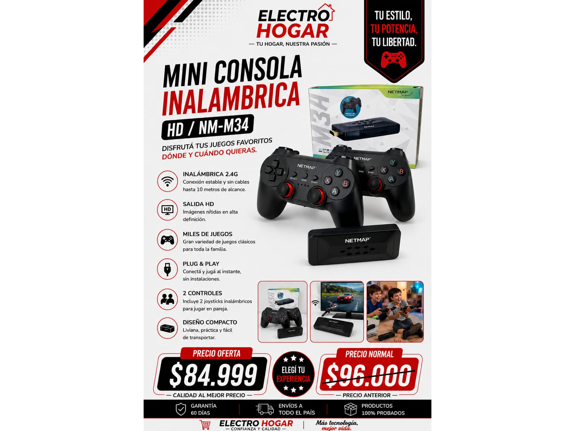 MINI CONSOLA INALAMBRICA HD/NM-M34