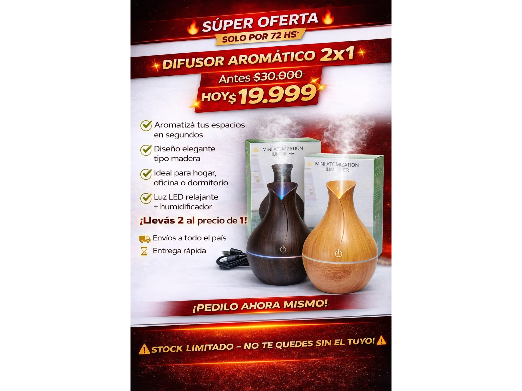 DIFUSOR AROMATICO 2X1