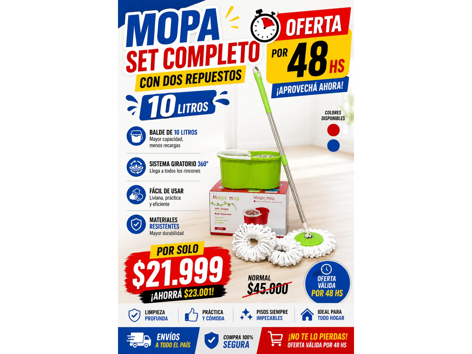 MOPA SET COMPLETO  CON DOS REPUESTOS