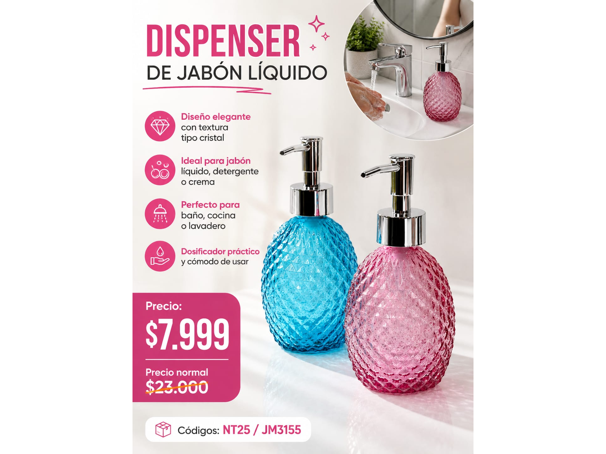 DISPENSER DE JABON LIQUIDO(COD:NT25/JM3155)