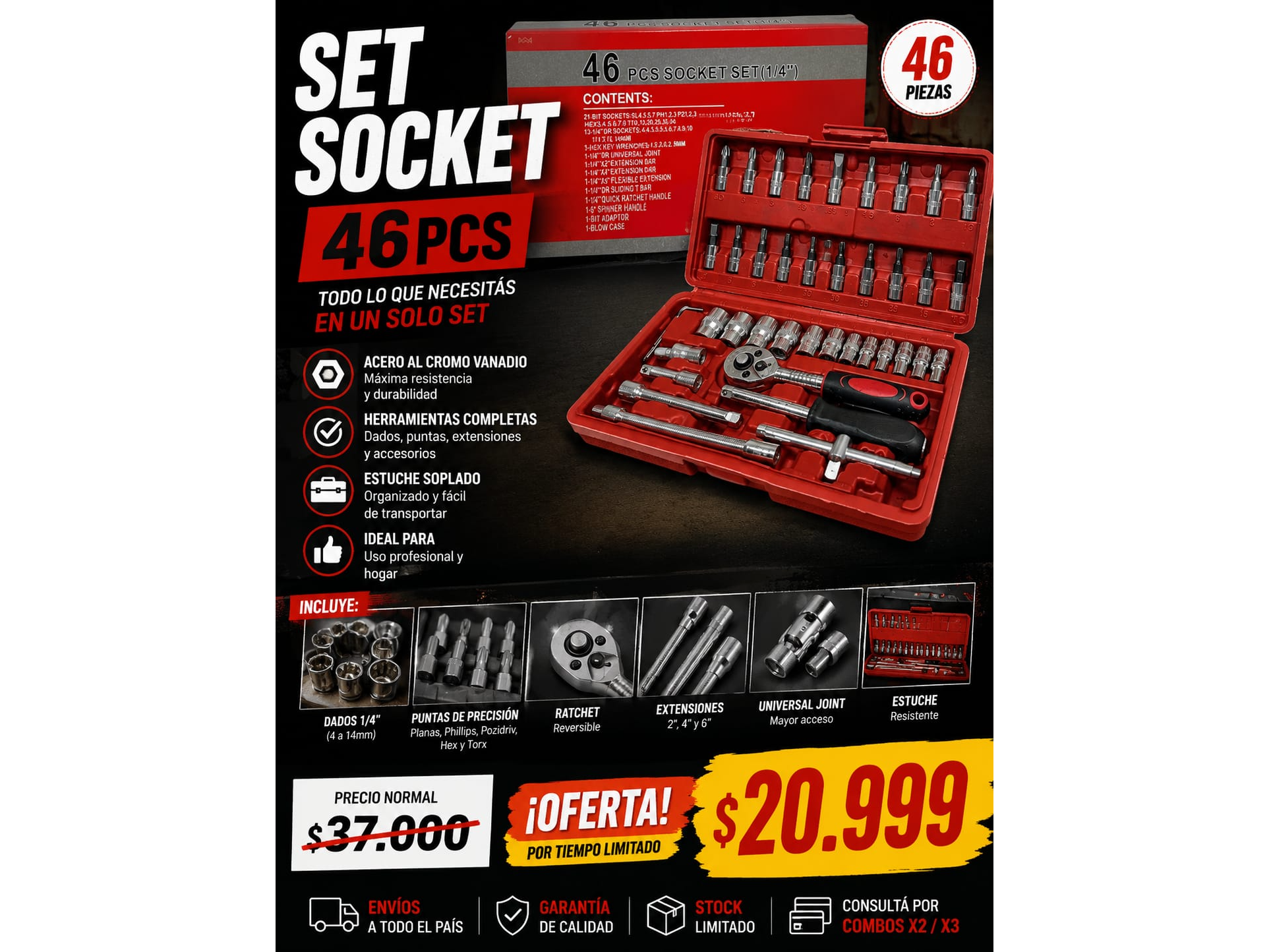 SET SOCKET 46 PCS