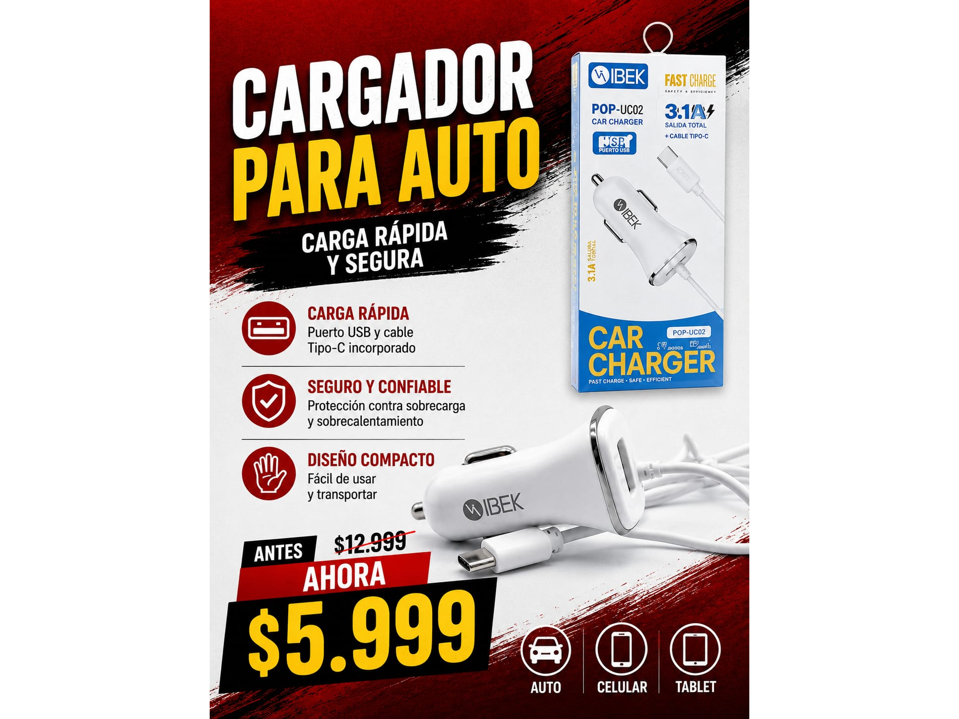 CARGADOR AUTO